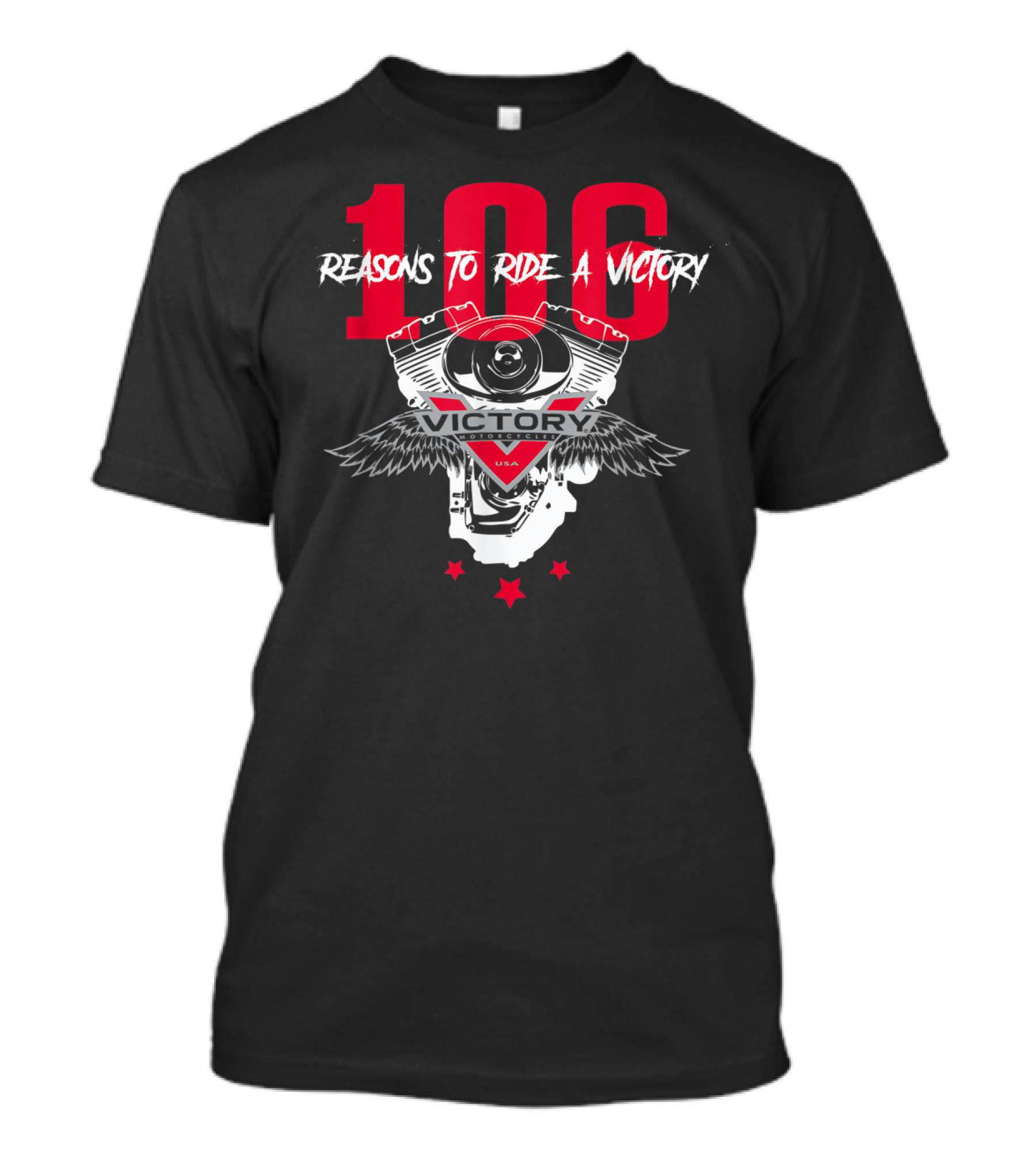 106 Reasons To Ride A Victory Engine Winged Stars USA T-Shirt