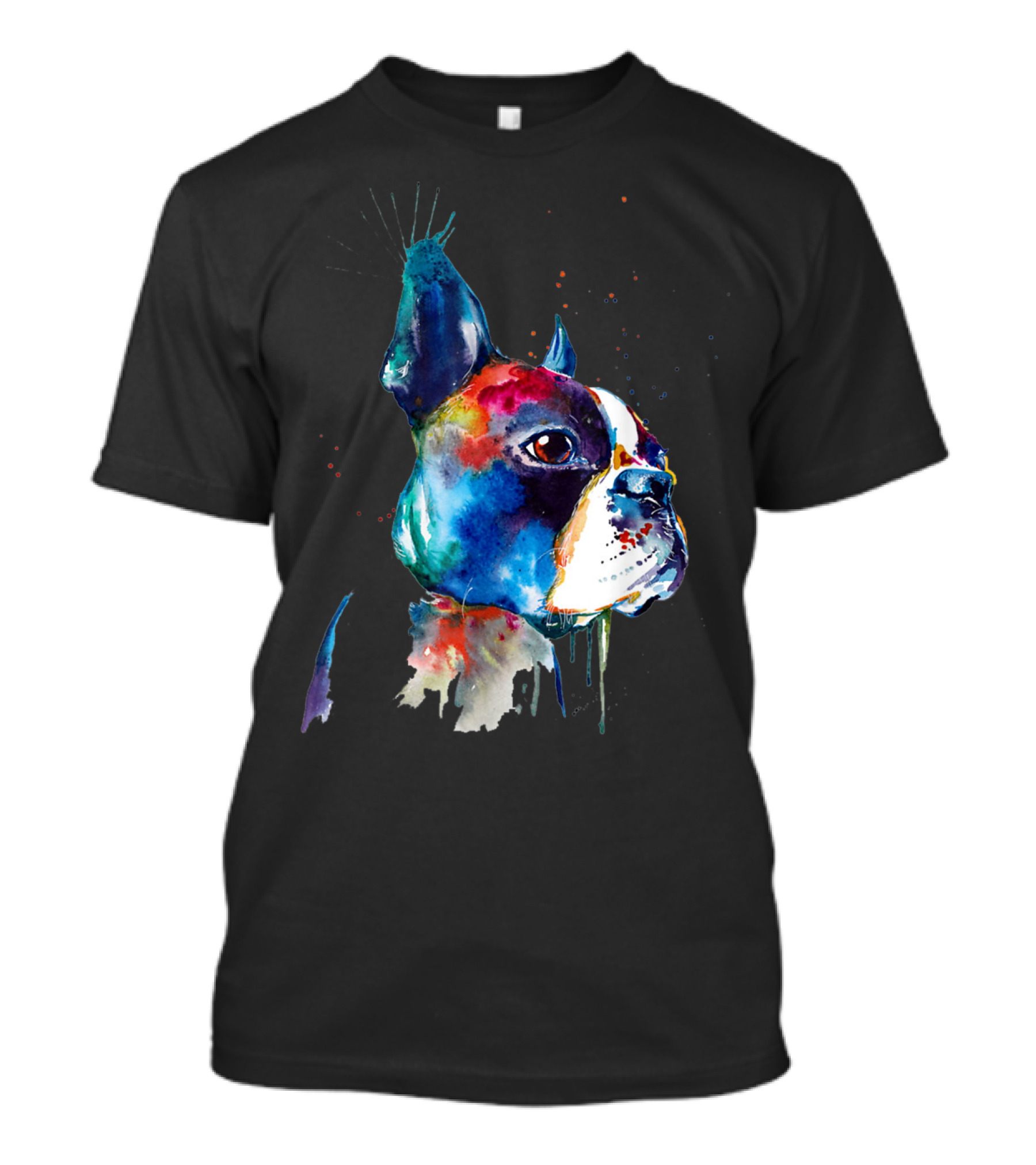Boston Terrier Watercolor Funny Dog Breed Boston Terrier T-Shirt