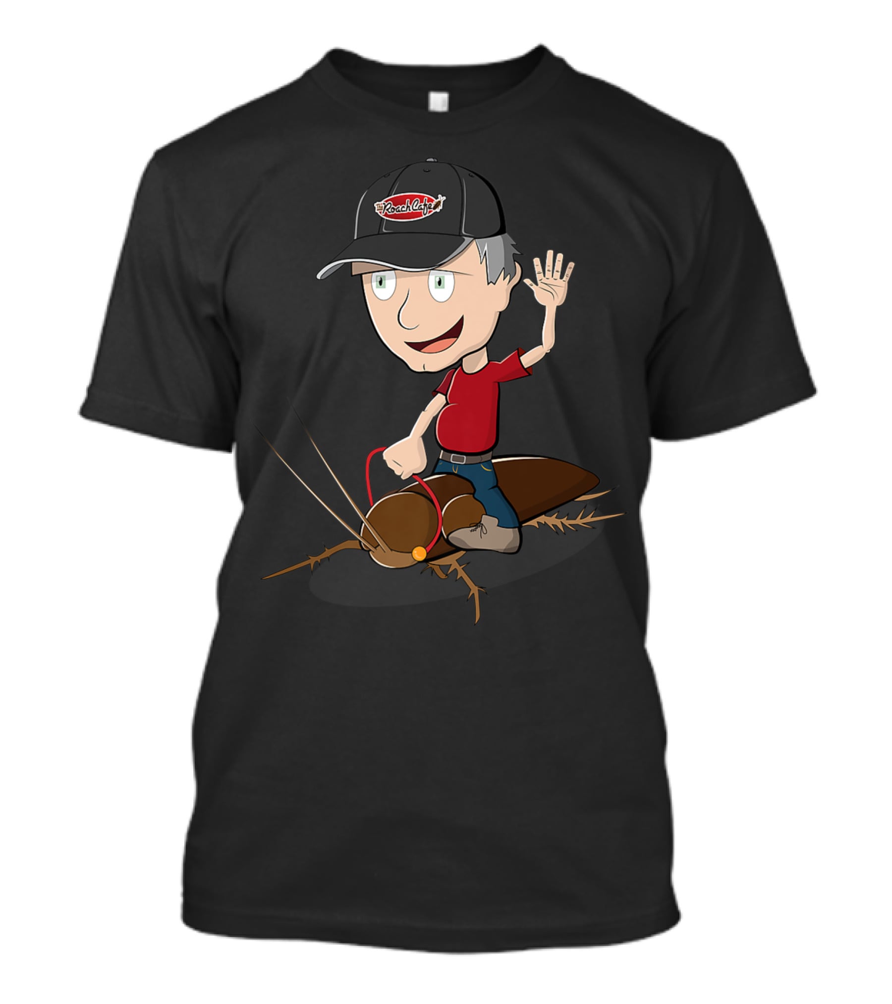 Cockroach Craig Cartoon Character With Cap And Giant Roach T-Shirt