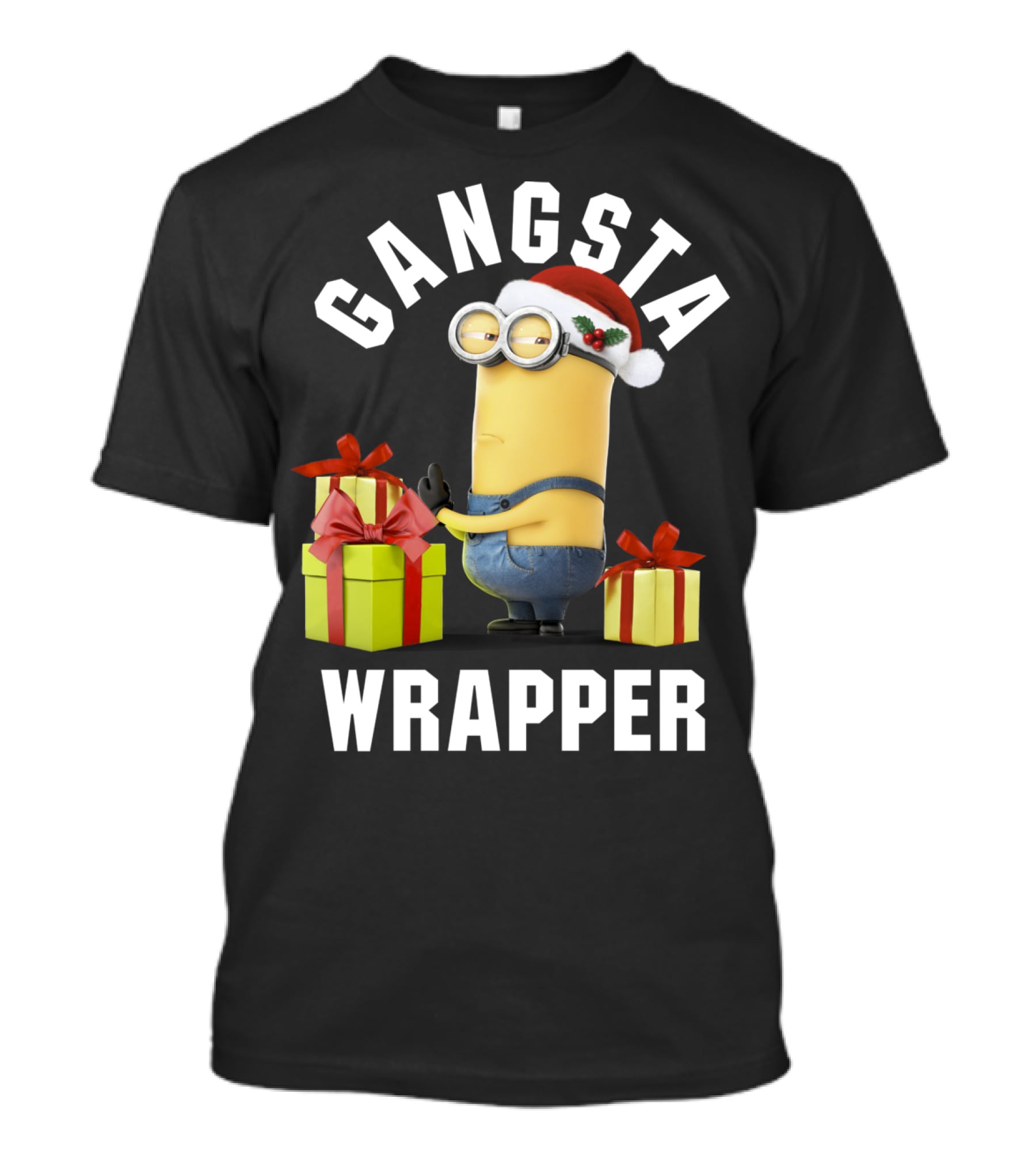 Despicable Me Minions Gangsta Wrapper Santa Holiday T-Shirt