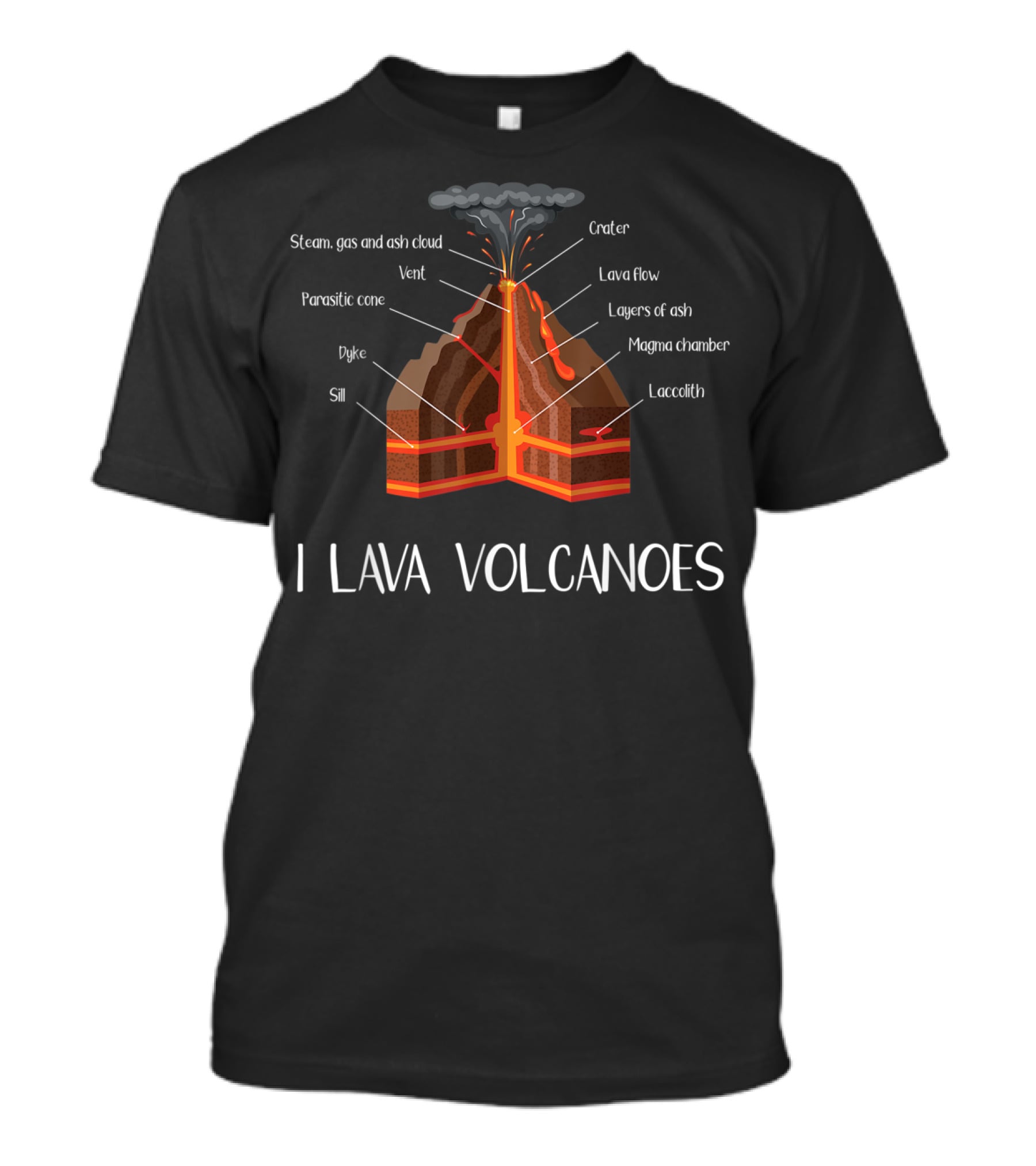 I Lava Volcanoes Earth Magma Lava Flow Crater Geology Science T-Shirt