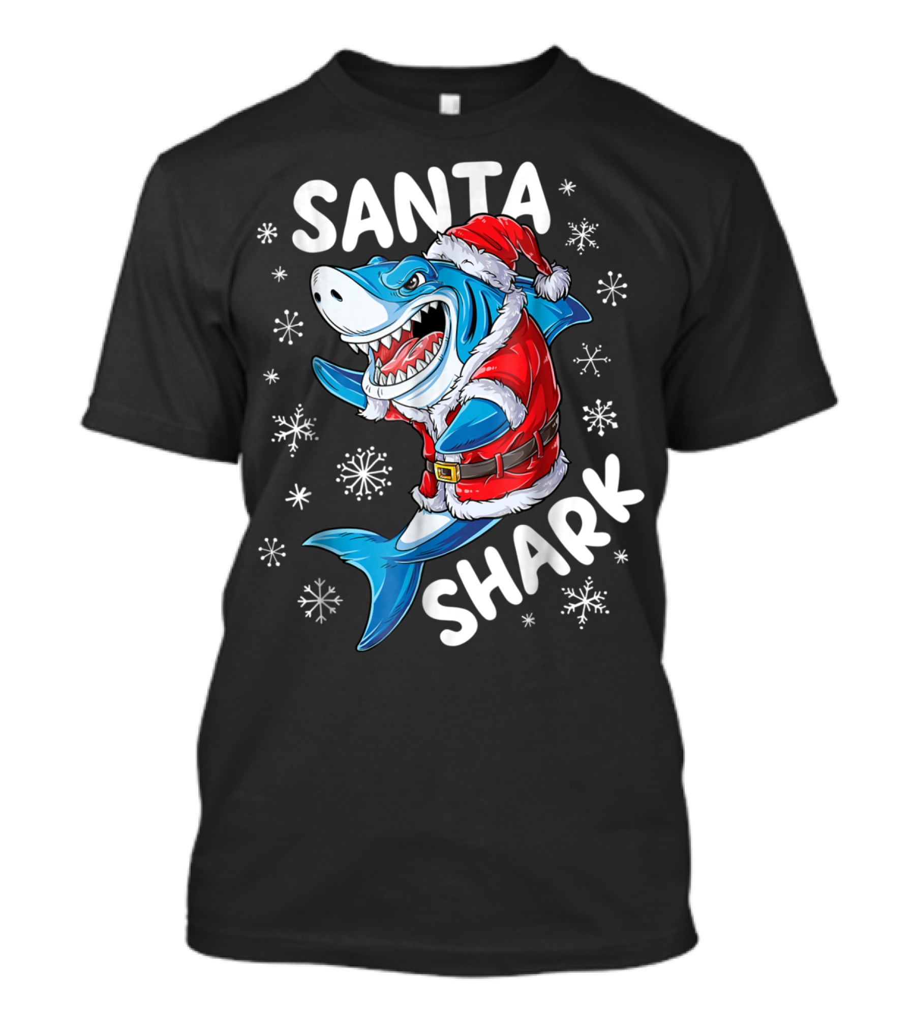 Santa Shark Christmas Boys Men T-Shirt