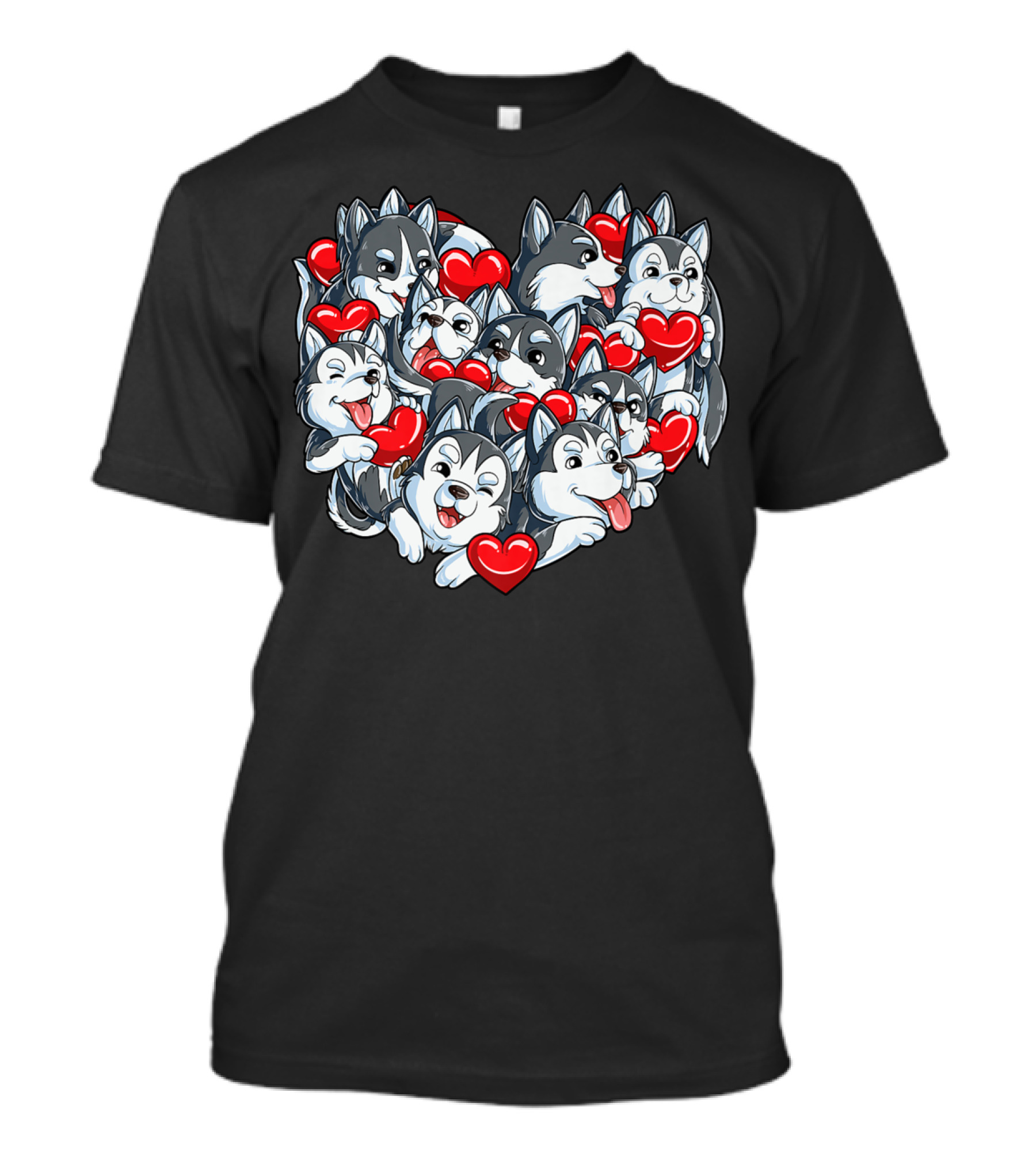 Siberian Husky Valentines Day Heart T-Shirt