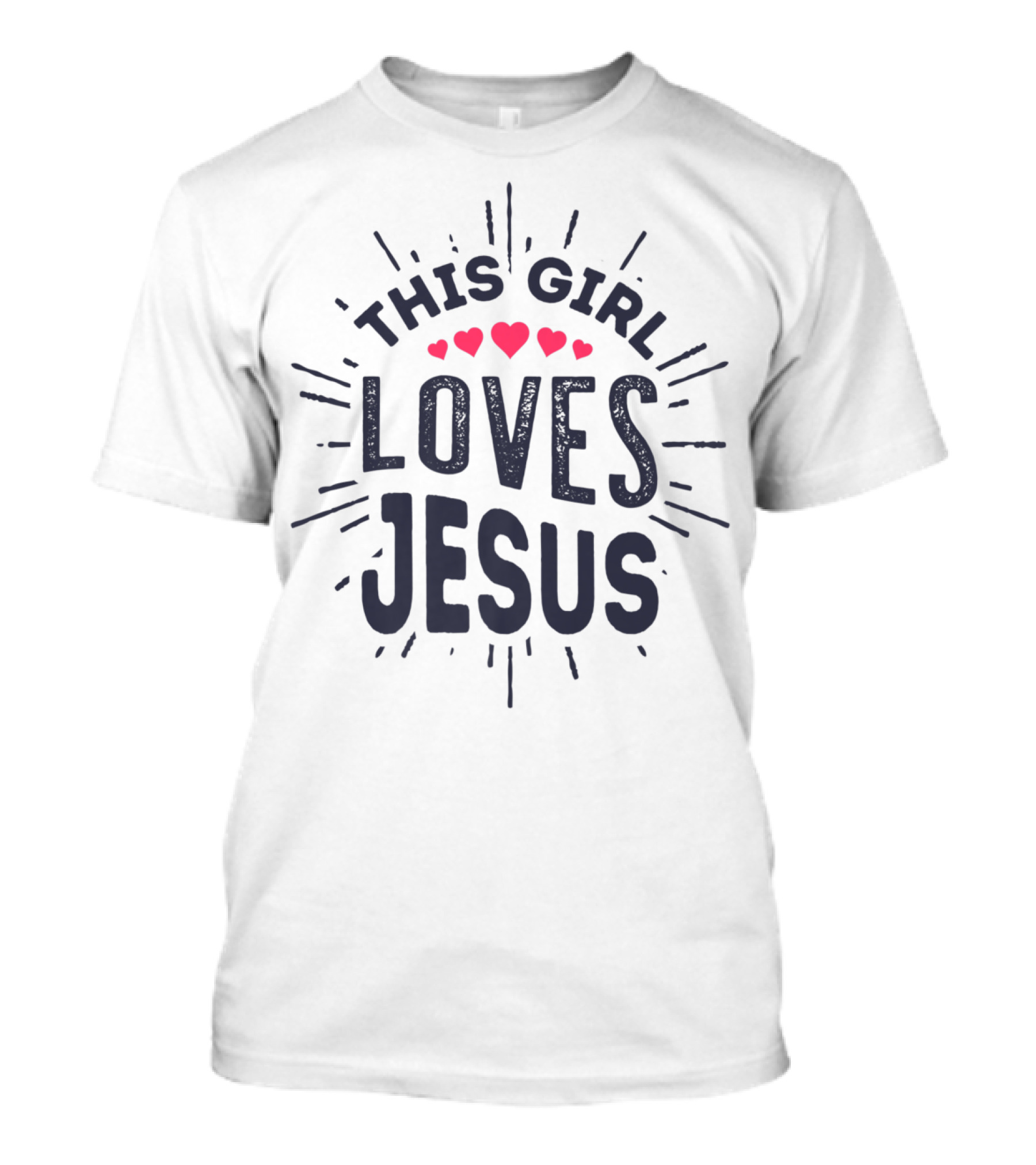 This Girl Loves Jesus With Hearts Christian Faith Girls T-Shirt