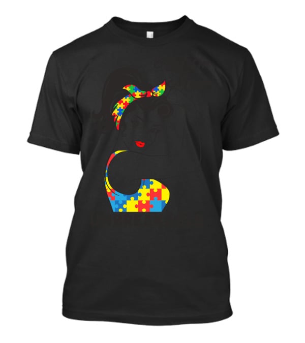 Autism Awareness Autism Mom Unbreakable Puzzle Piece Rosie The Riveter T-Shirt