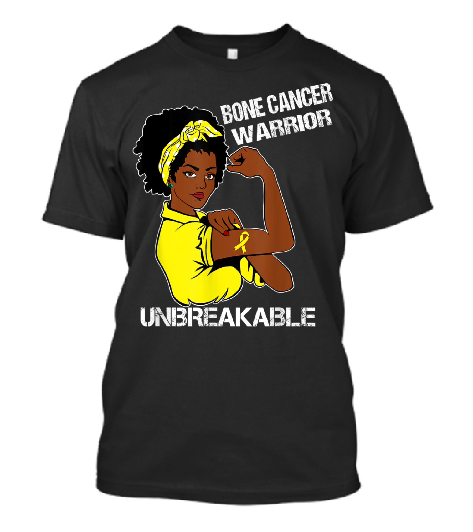 Bone Cancer Warrior Yellow Ribbon Unbreakable T-Shirt