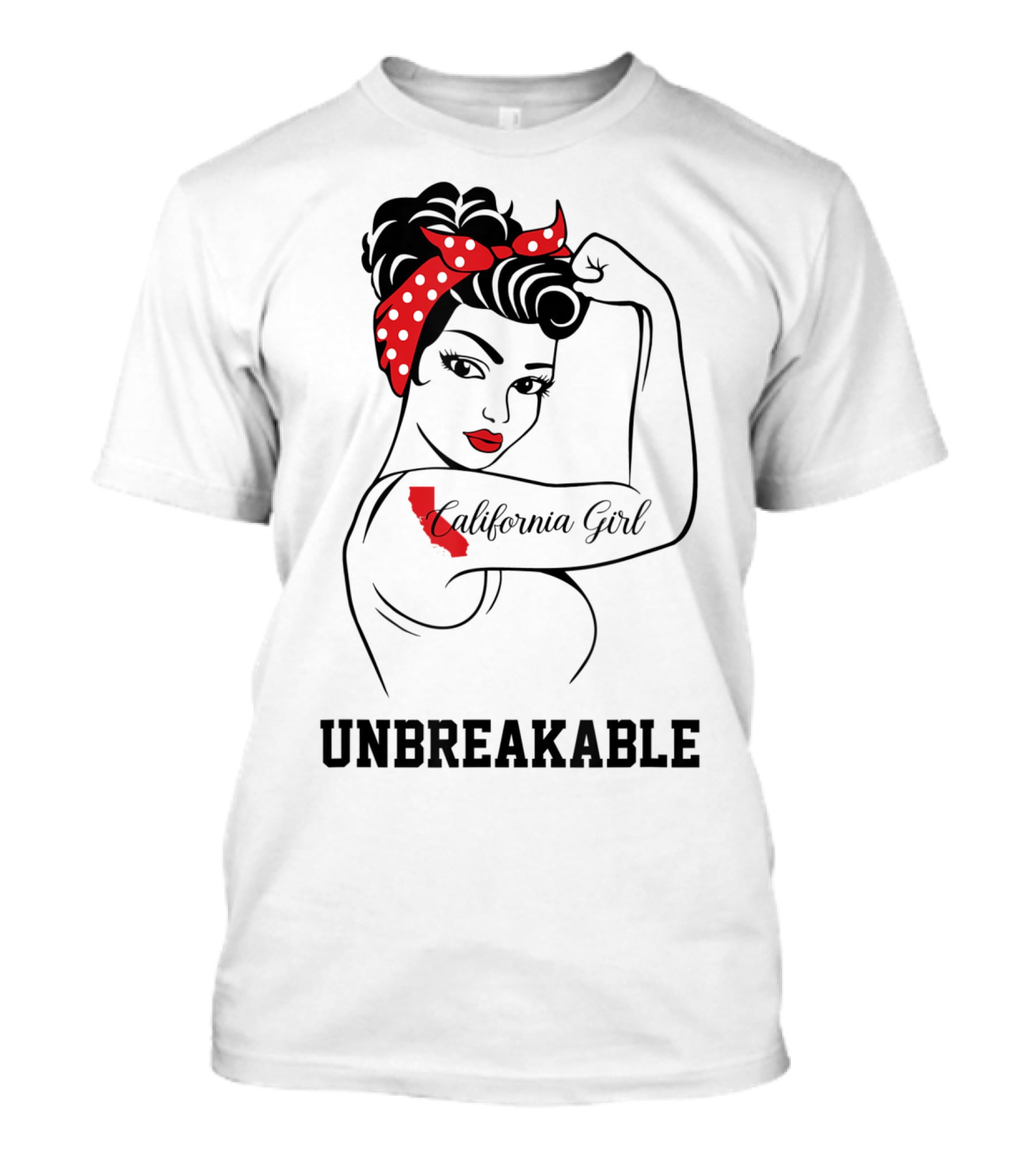 California Girl Unbreakable Retro Red Bandana T-Shirt