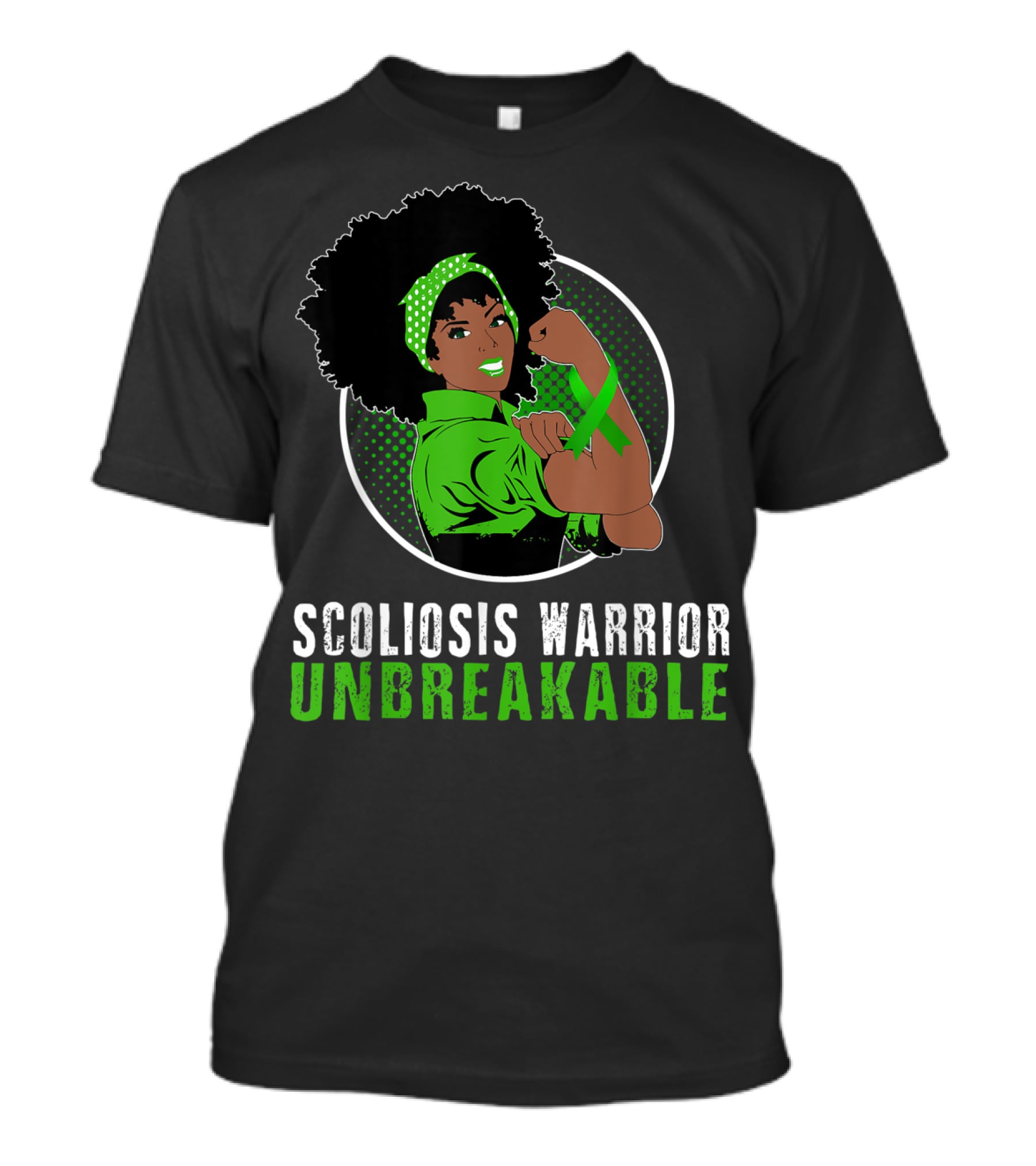 Black Girl Scoliosis Warrior Unbreakable Strength T-Shirt
