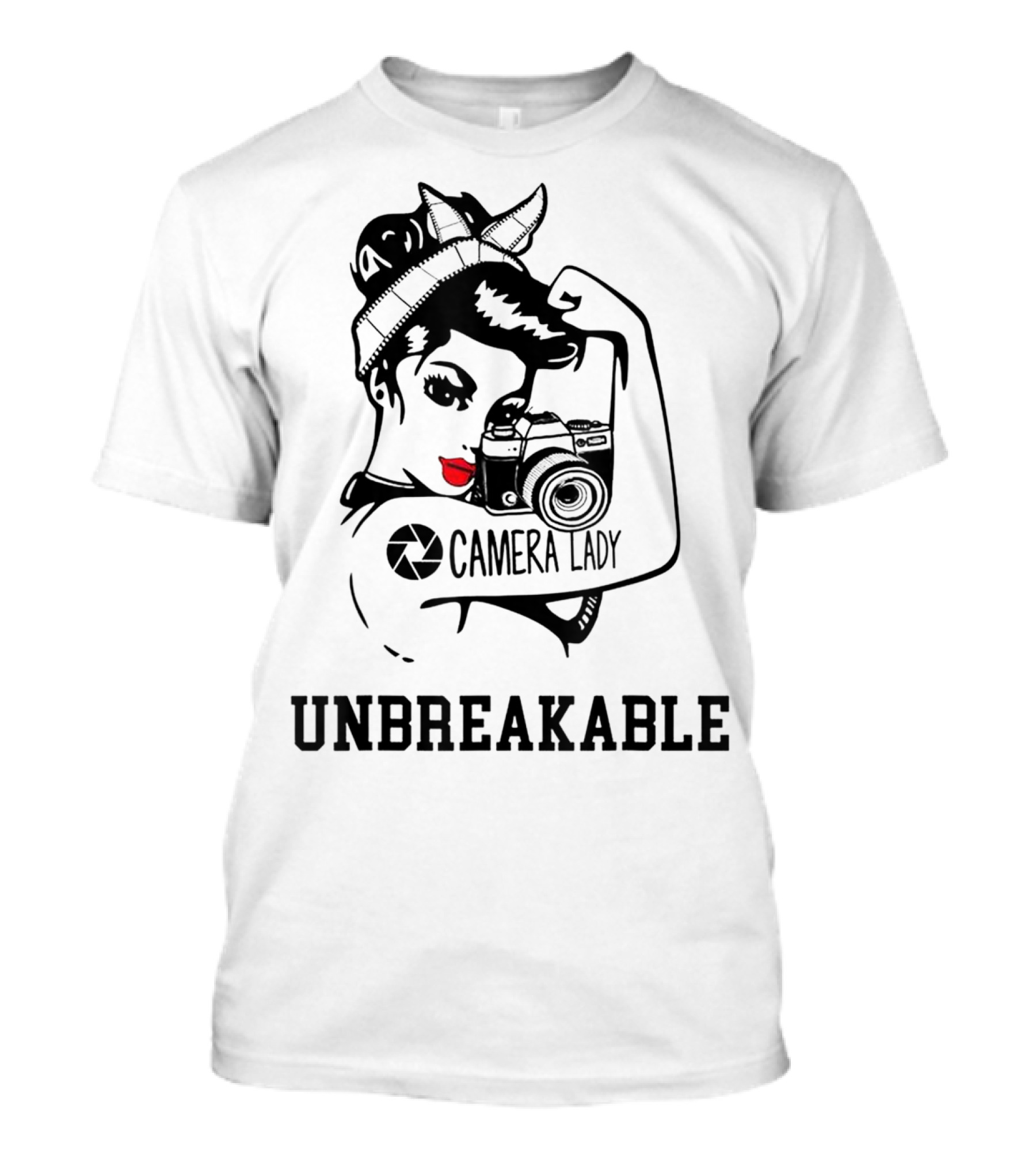 Camera Lady Unbreakable Iconic Femme Strength T-Shirt