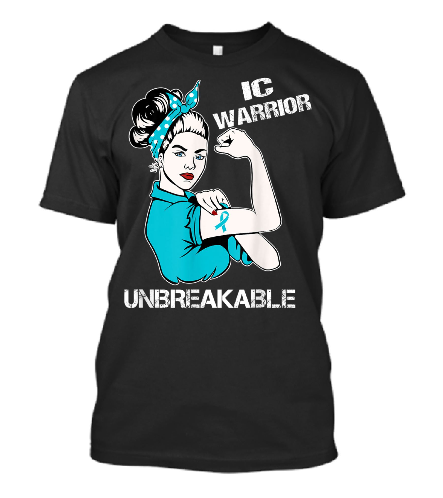 IC Warrior Unbreakable Interstitial Cystitis Awareness Rosie Riveter T-Shirt