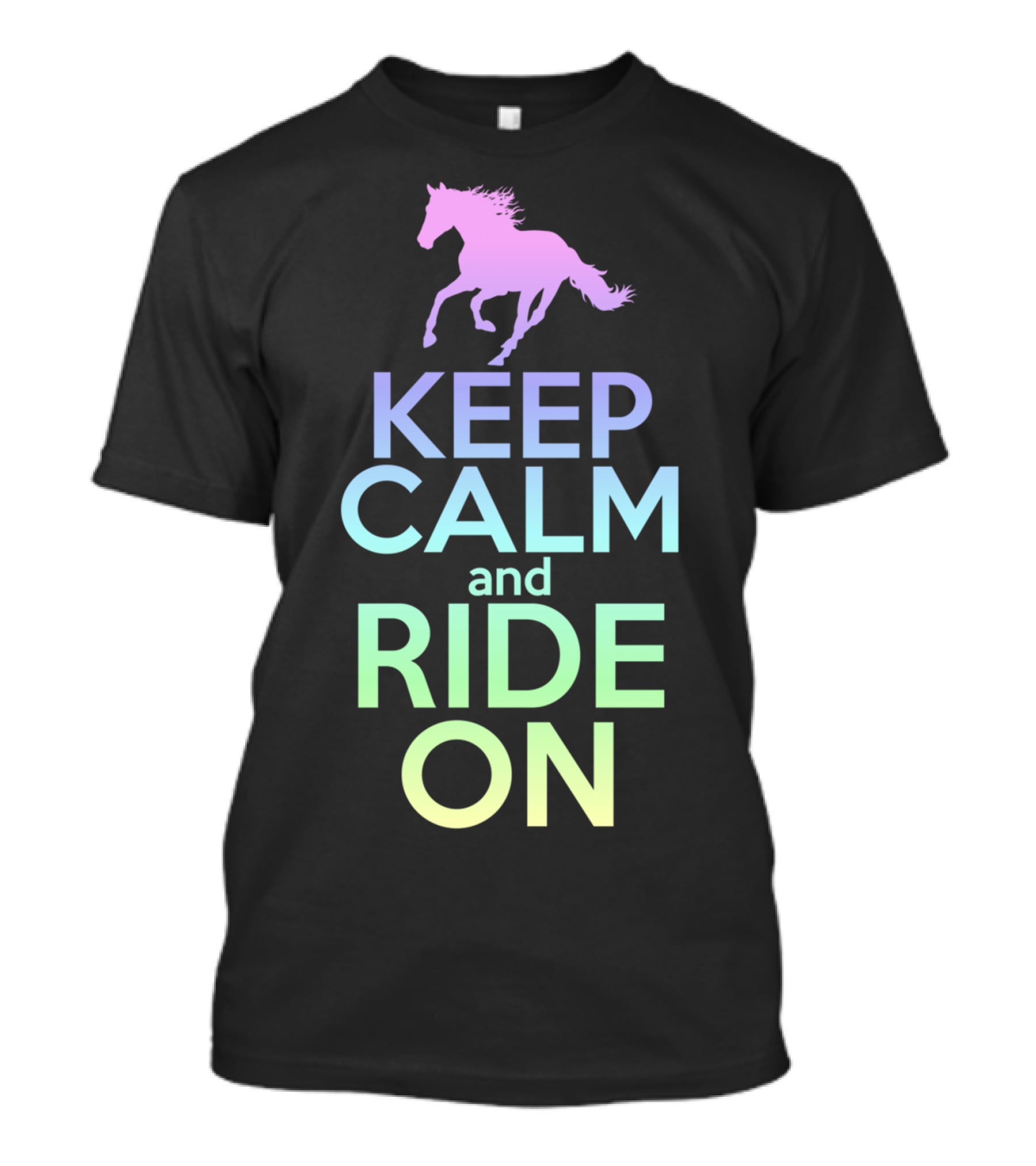 Keep Calm And Ride On Horse Silhouette Equestrian T-Shirt