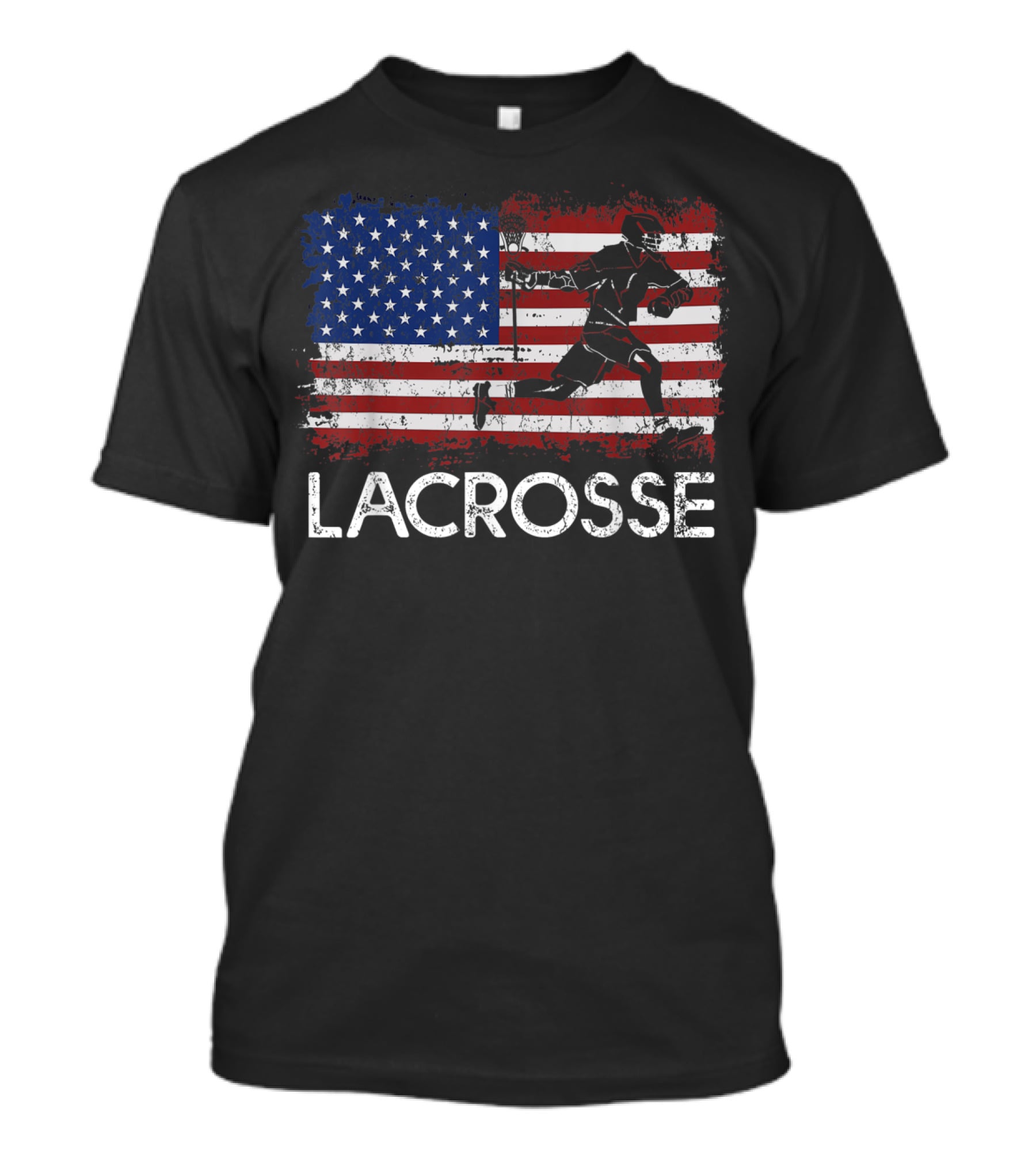 Lacrosse American Flag Fourth Of July Stars And Stripes Player T-Shirt