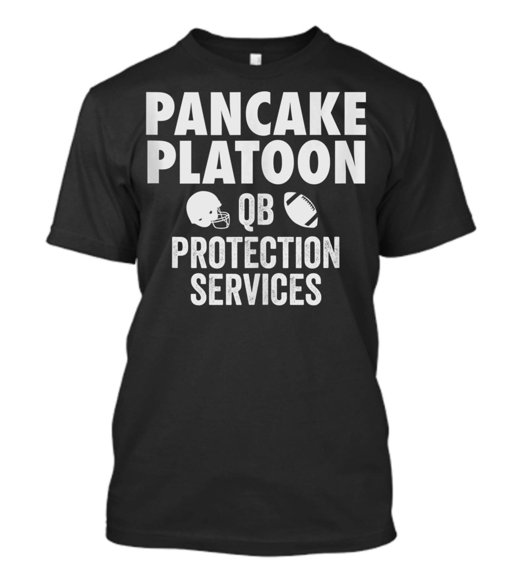 Pancake Platoon QB Protection Services Football Offensive Lineman Line T-Shirt