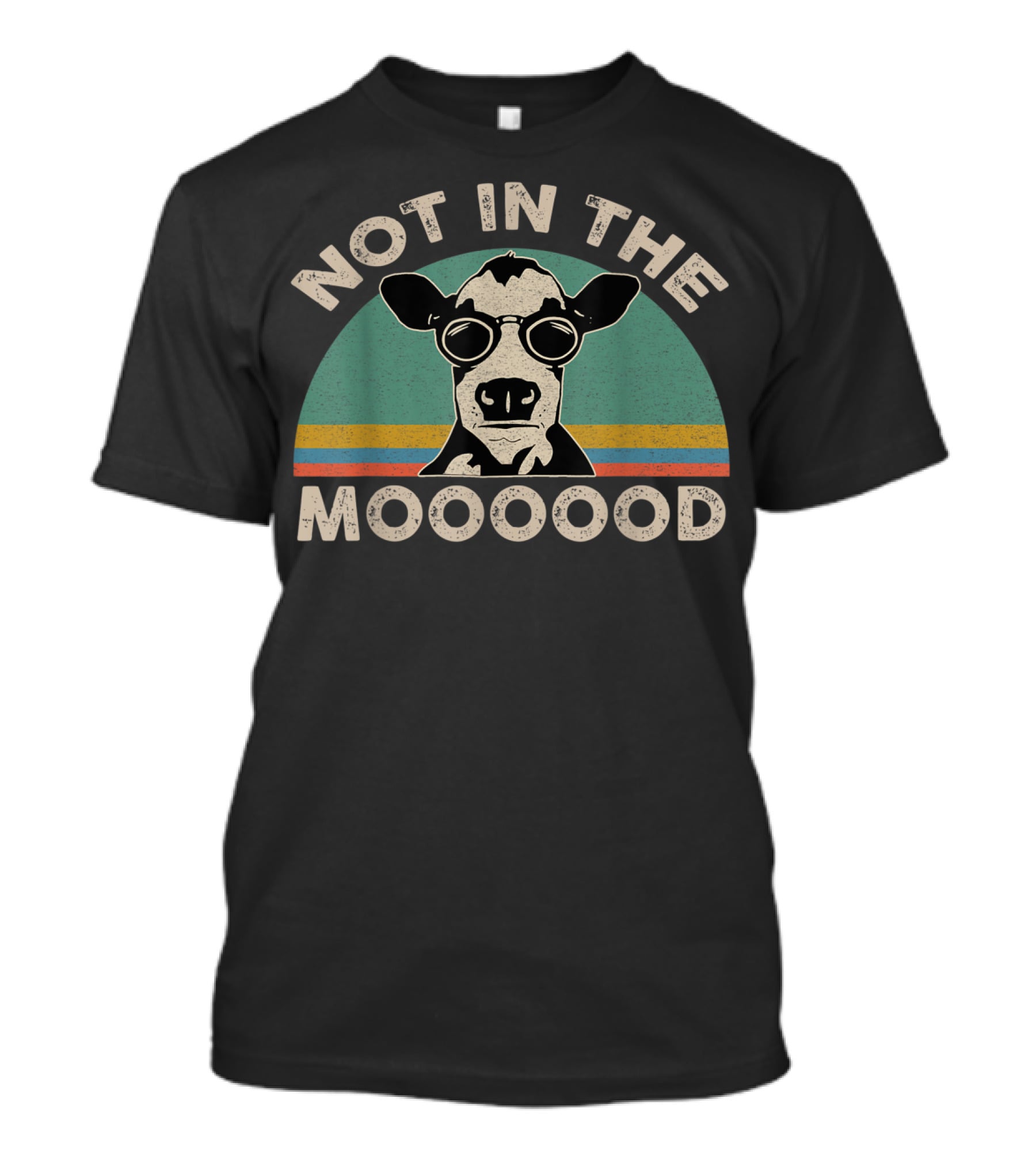 Not In The Mooooood Funny Dairy Cow With Glasses T-Shirt