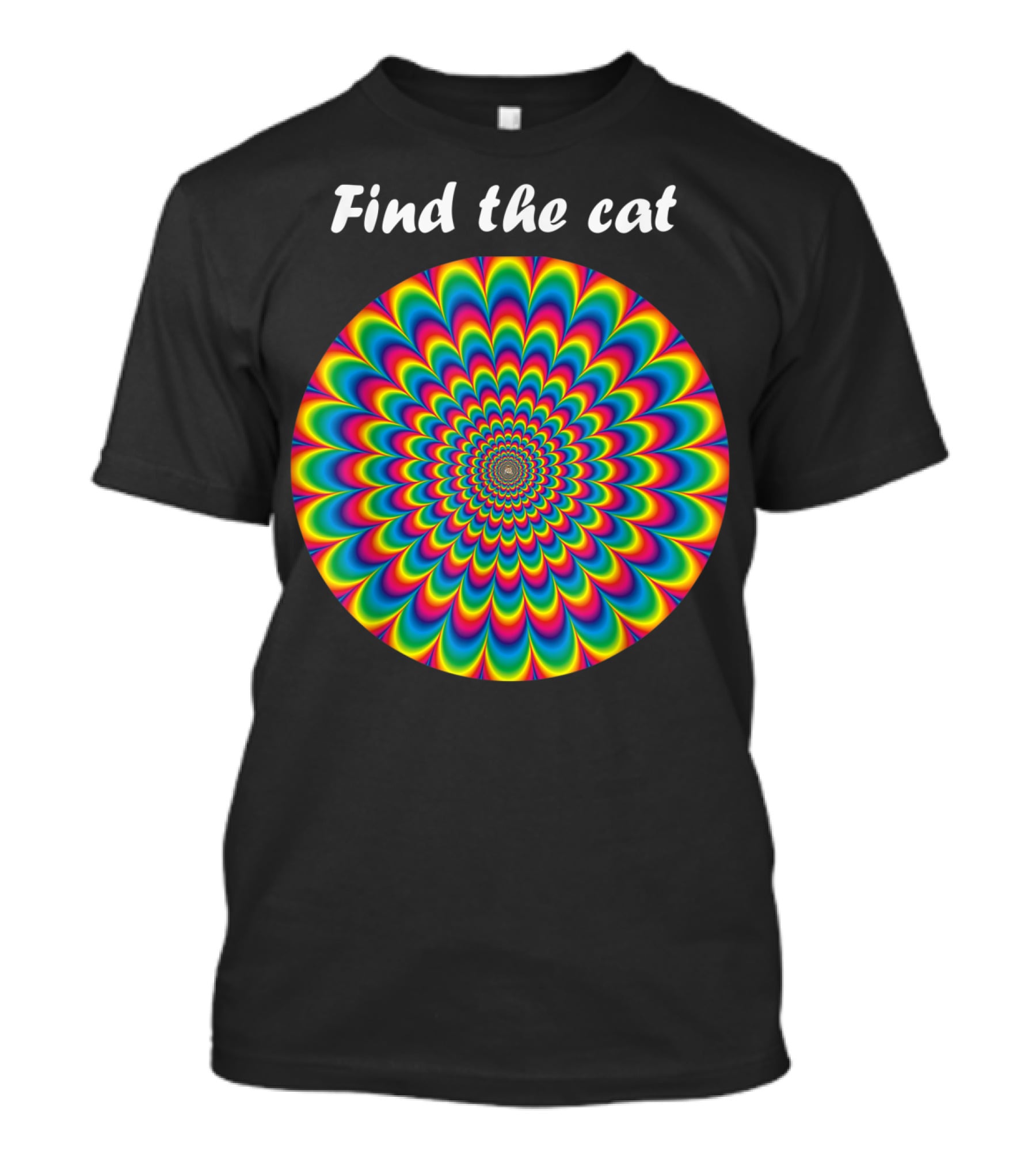 Find The Cat Optical Illusion Spiral T-Shirt