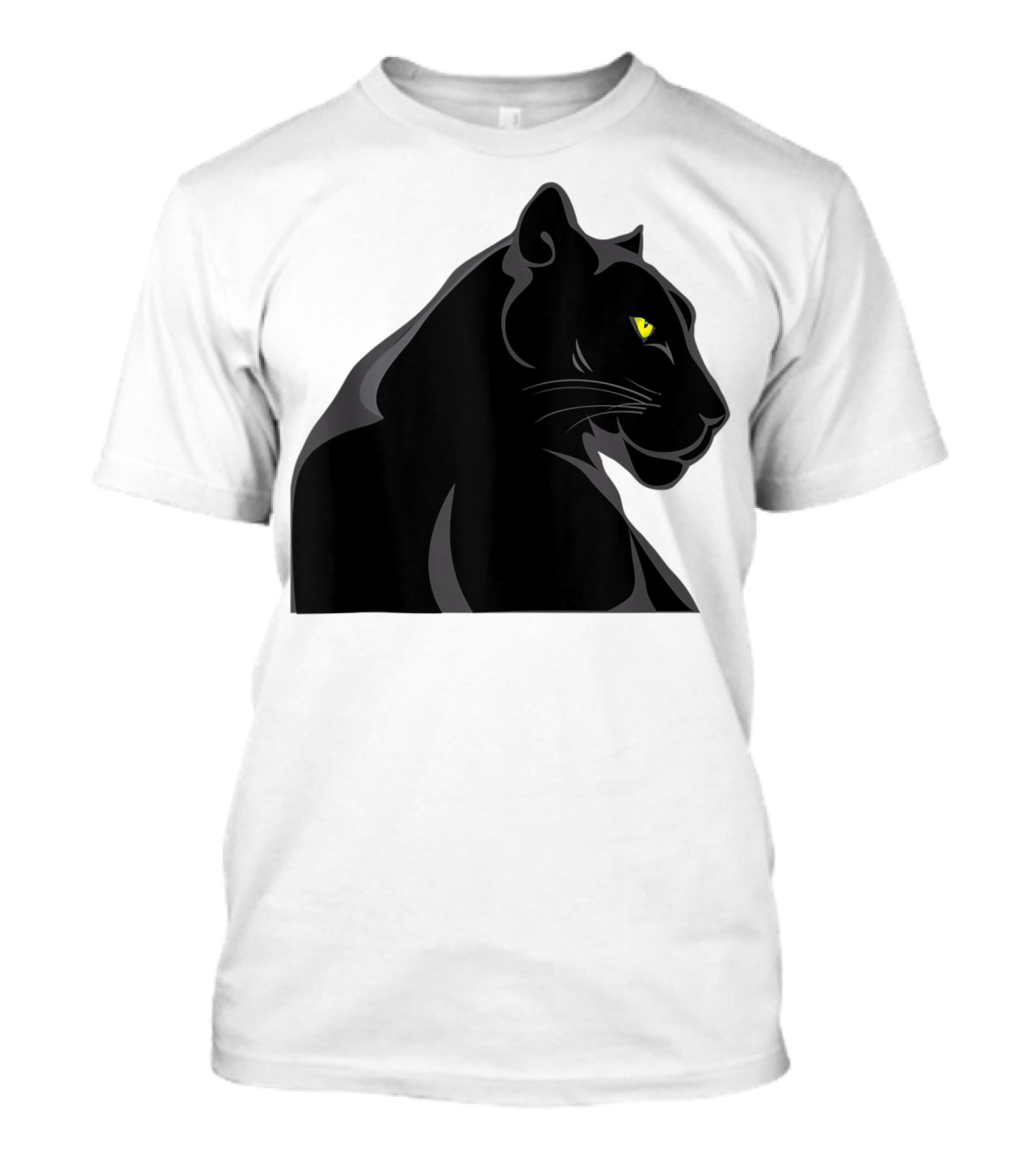 Panthera Cat Leopard Melanistic Black Panther Yellow Eyes T-Shirt