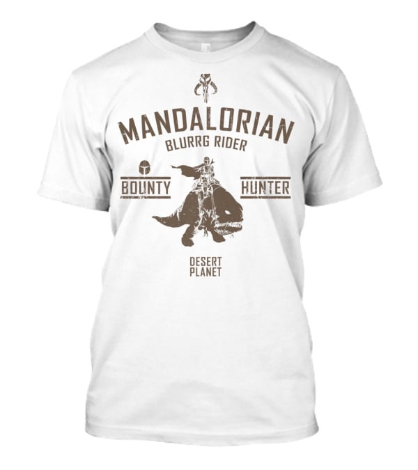 Mandalorian Blurrg Rider Bounty Hunter Desert Planet T-Shirt