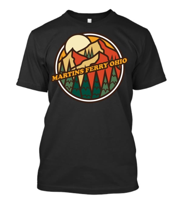 Martins Ferry Ohio Vintage Mountain Hiking Scene T-Shirt