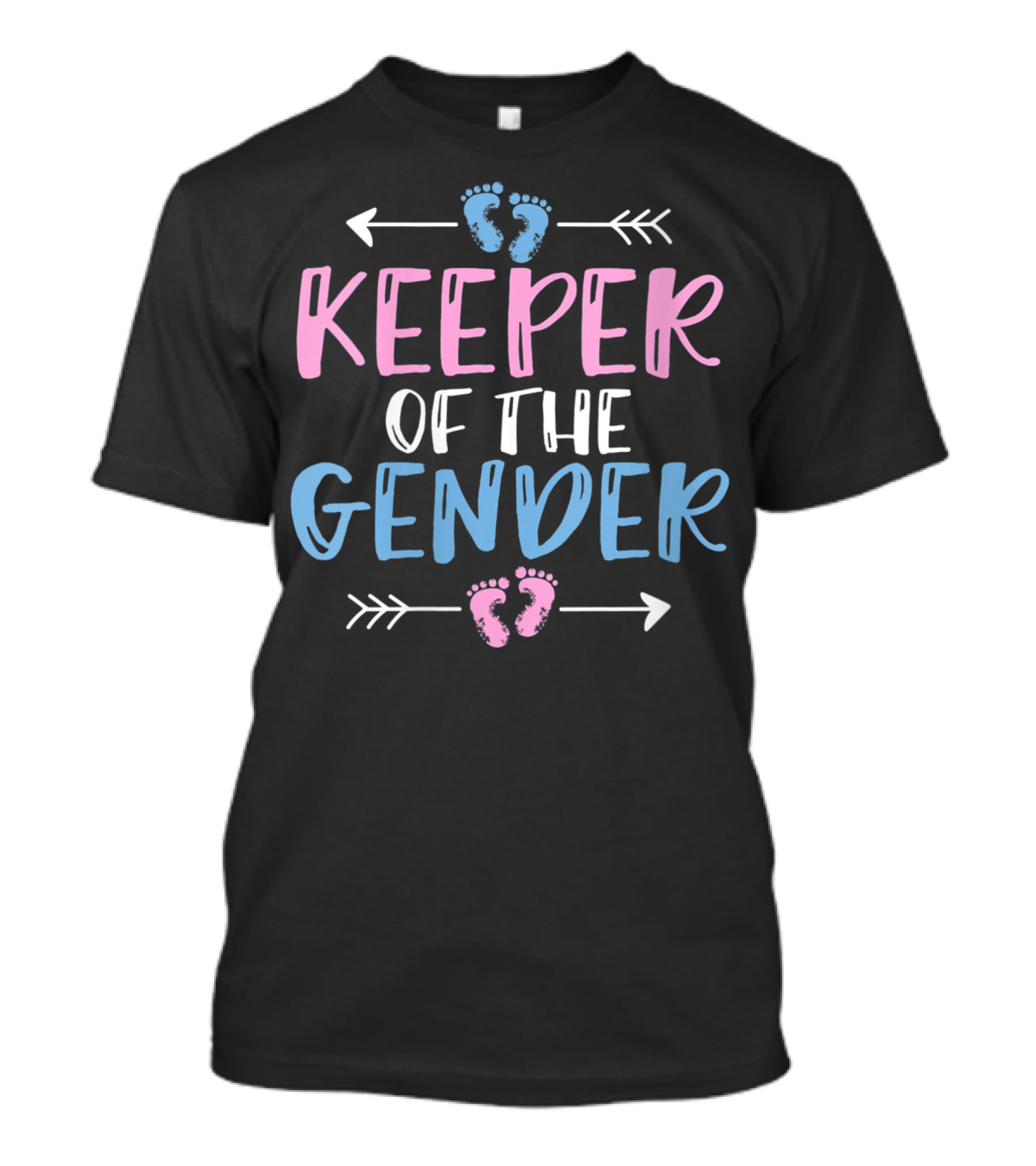Keeper Of The Gender Baby Footprints Gender Reveal T-Shirt