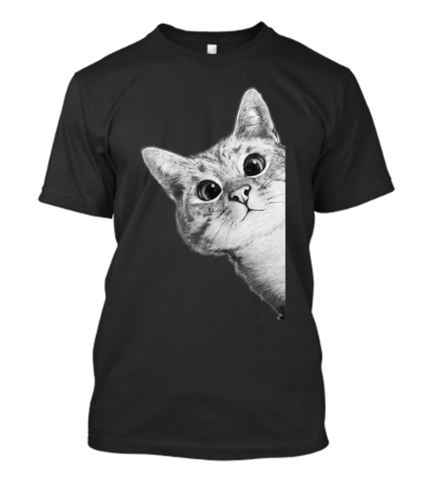 Funny Ninja Cat Meme Peekaboo T-Shirt