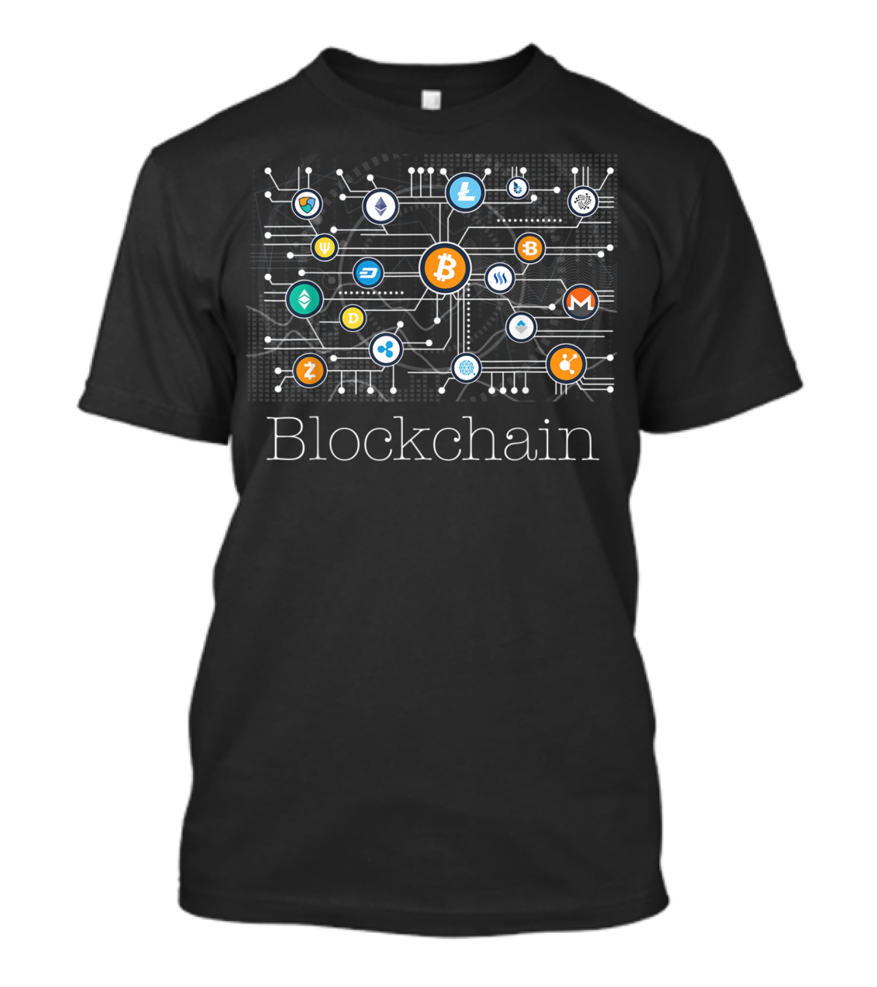 Blockchain Cryptocurrency Network Bitcoin BTC Crypto Icons T-Shirt