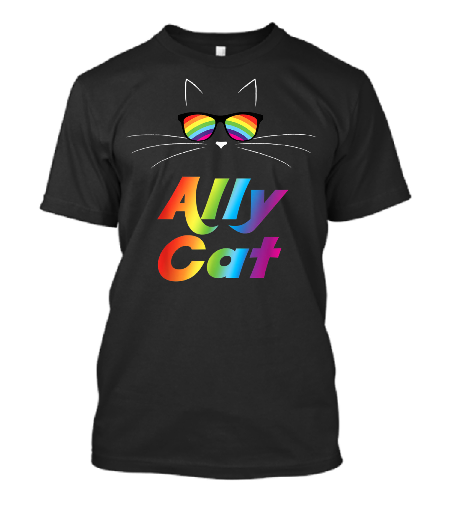 Ally Cat Rainbow Sunglasses Kitty T-Shirt