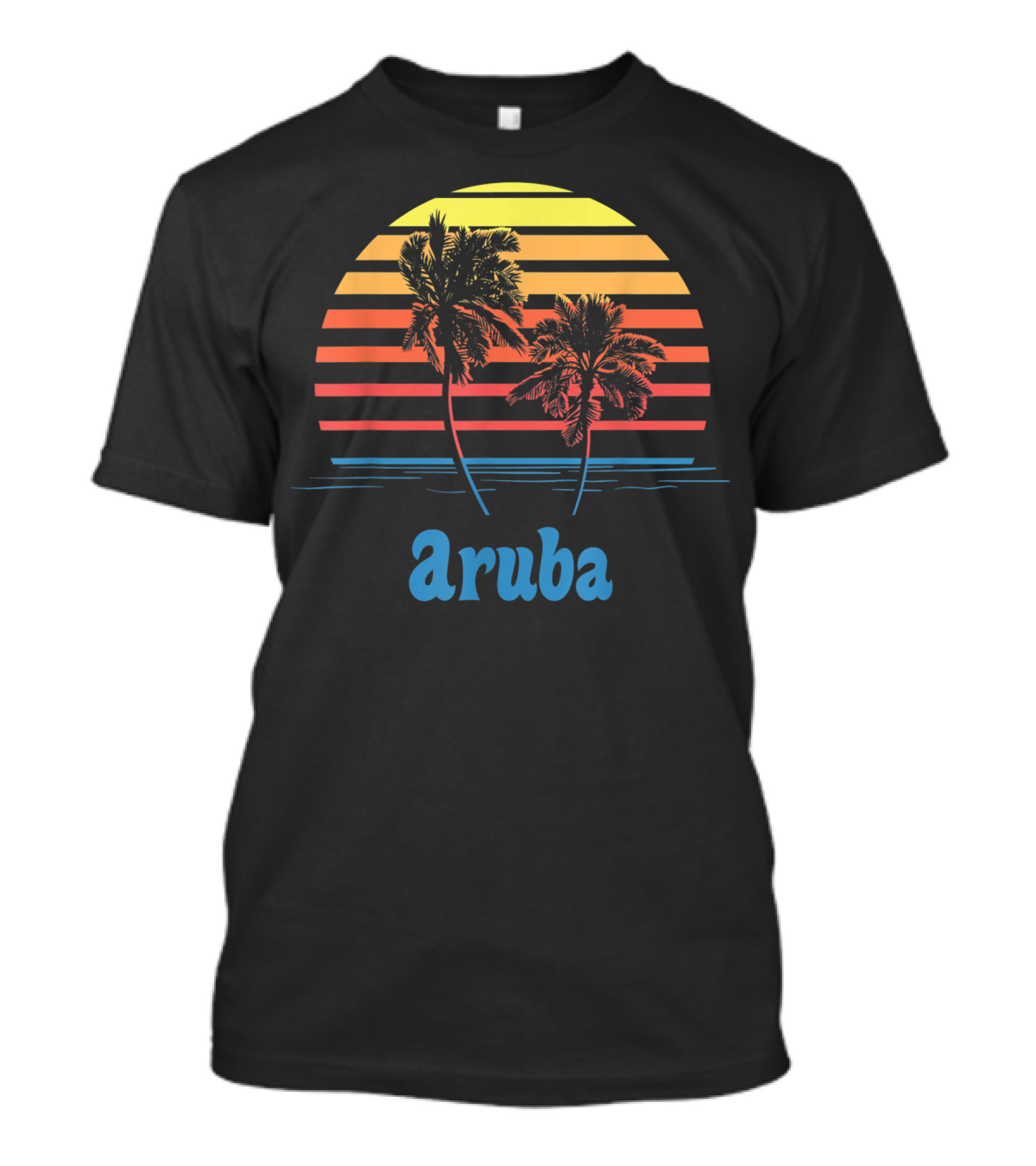 Aruba Palm Trees Sunset Beach Vacation Vibes T-Shirt