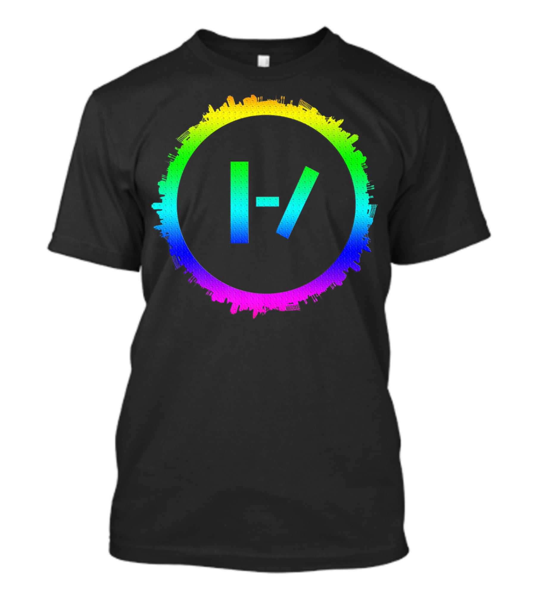 Twenty One Pilots Rainbow Cityscape Circle T-Shirt