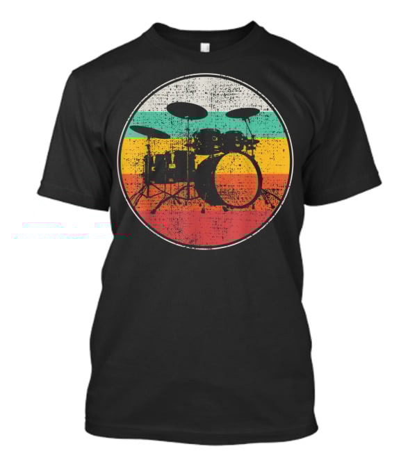 Drumset Vintage Retro Drums Drummer Band T-Shirt