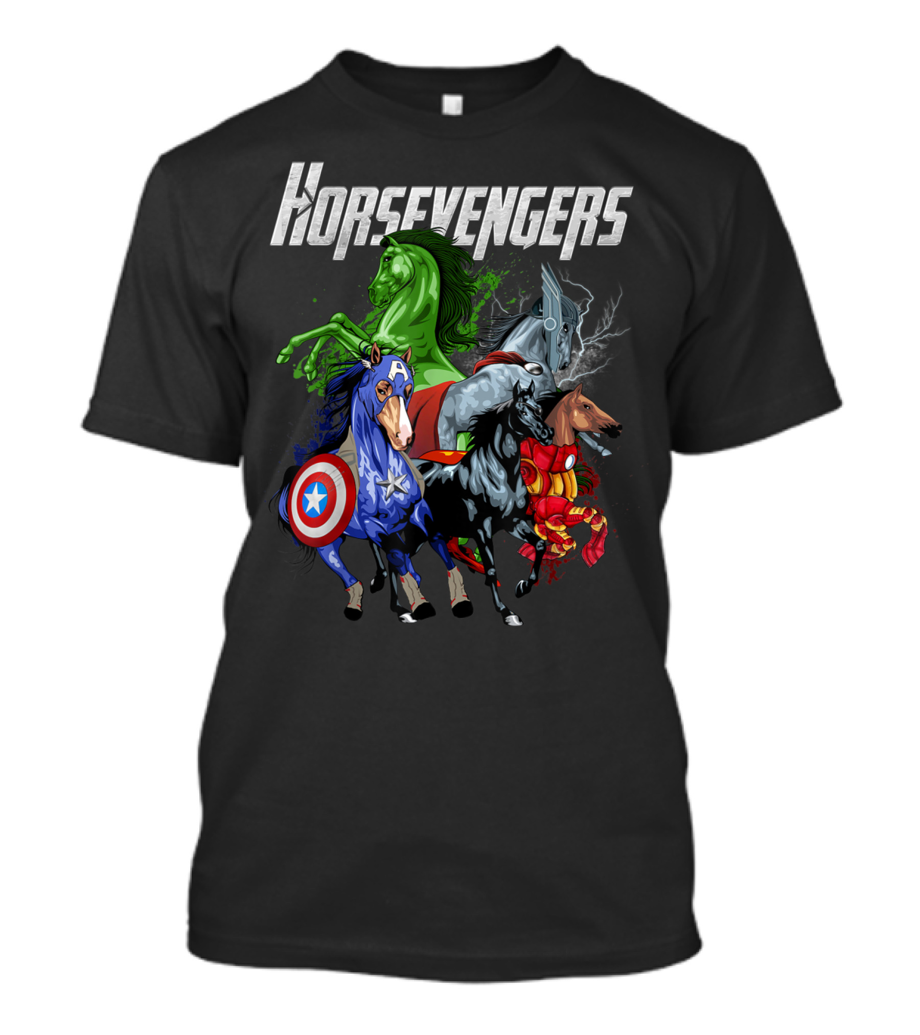 Horsevengers Funny Horse Superhero Parody Quintet T-Shirt