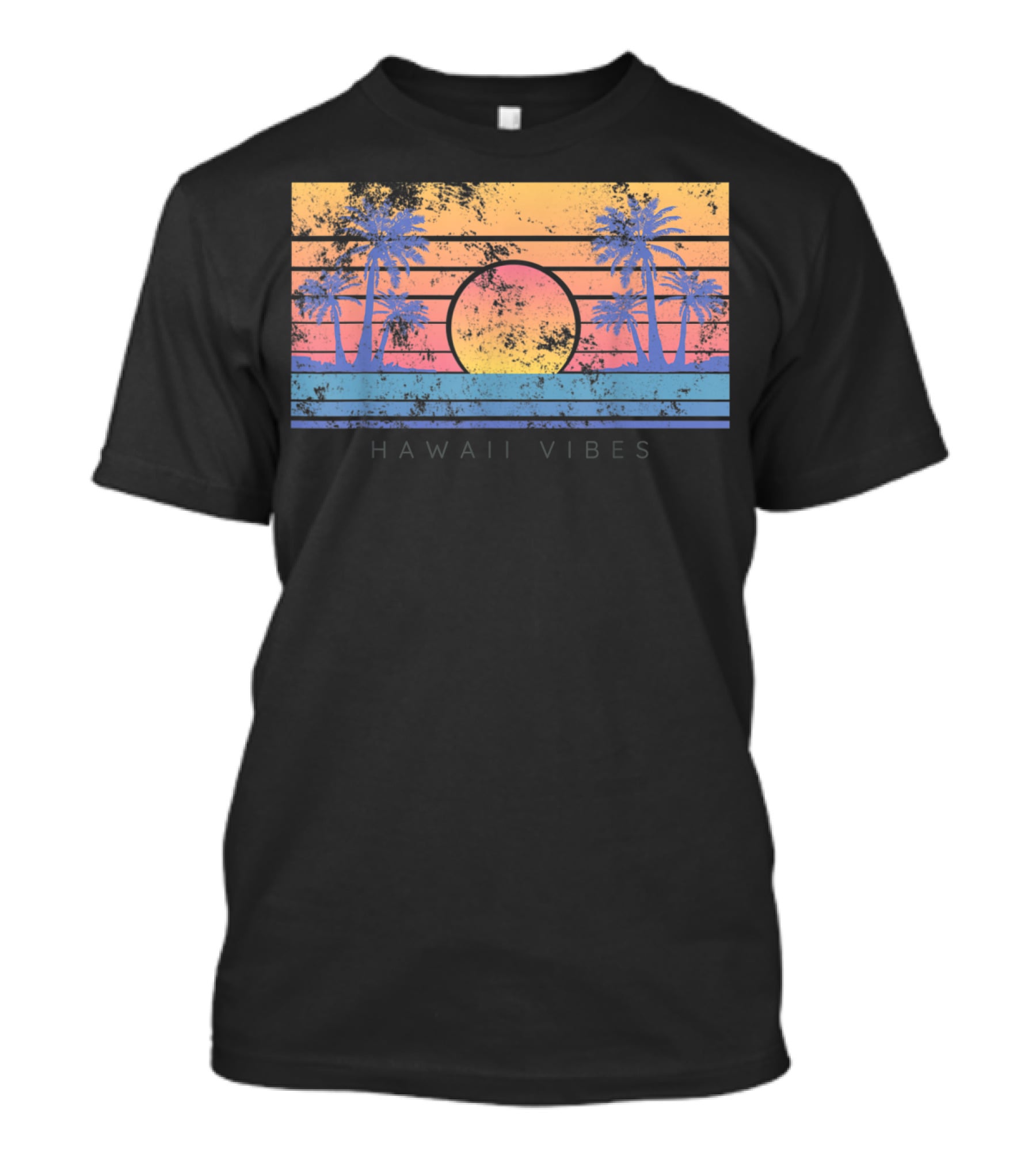 Hawaii Vibes Sunset Palm Trees T-Shirt