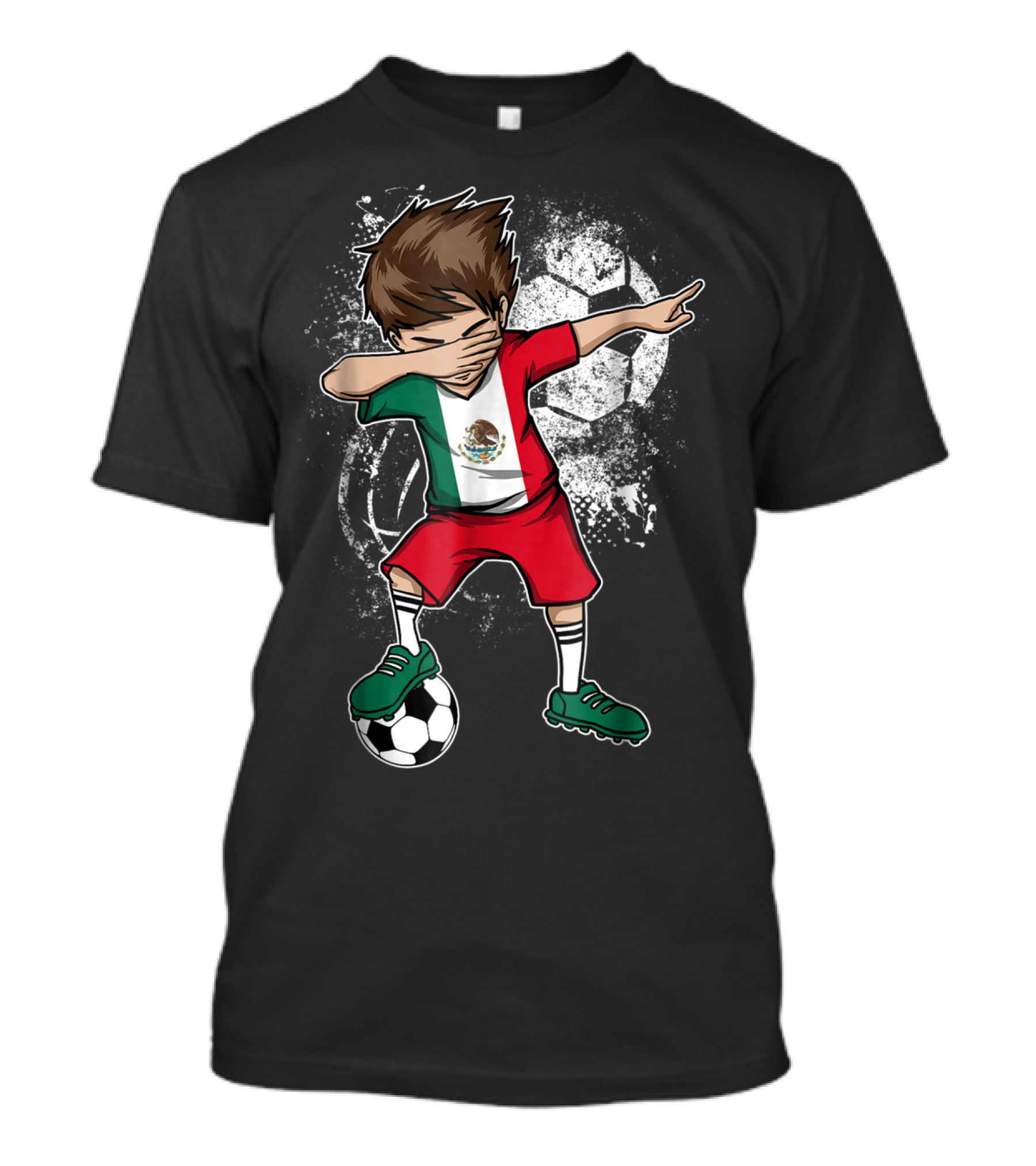 Dabbing Boy Mexico Soccer Mexican Jersey Football Player T-Shirt
