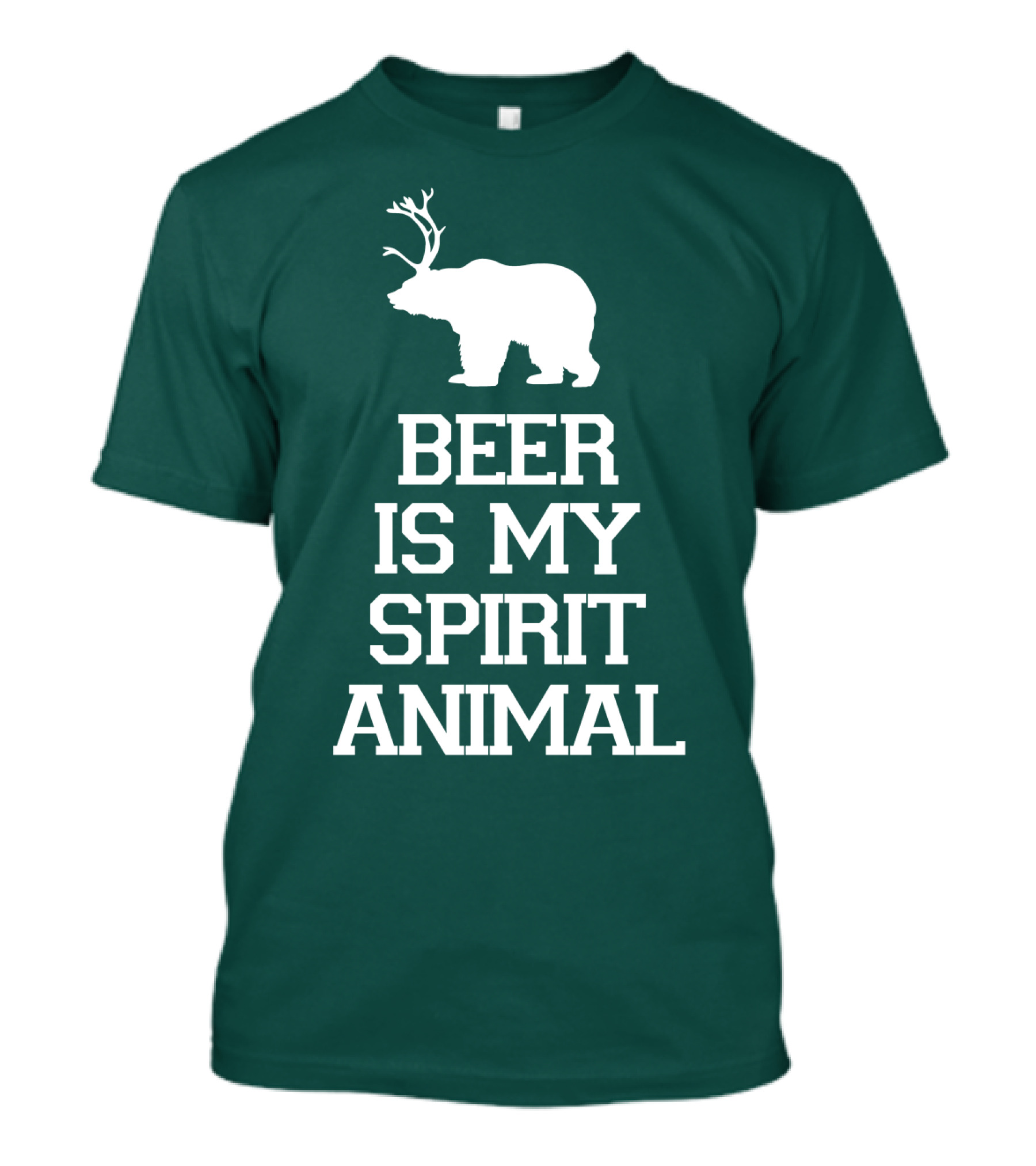 Beer Is My Spirit Animal Bear With Antlers T-Shirt