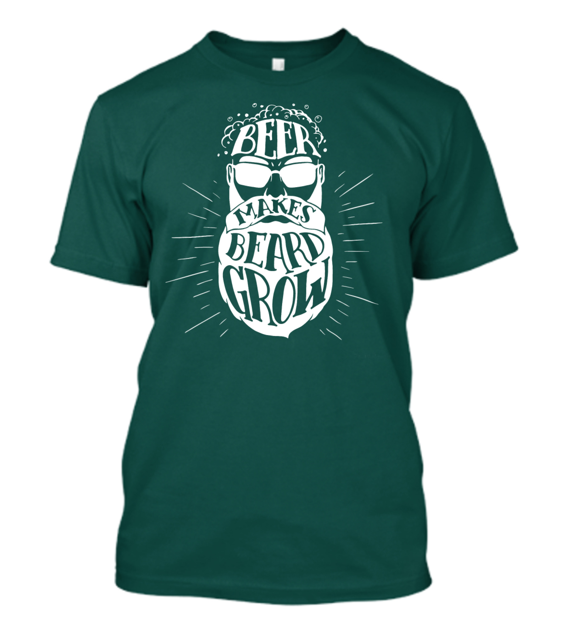 Beer Makes Beard Grow Bubbles And Sunglasses T-Shirt
