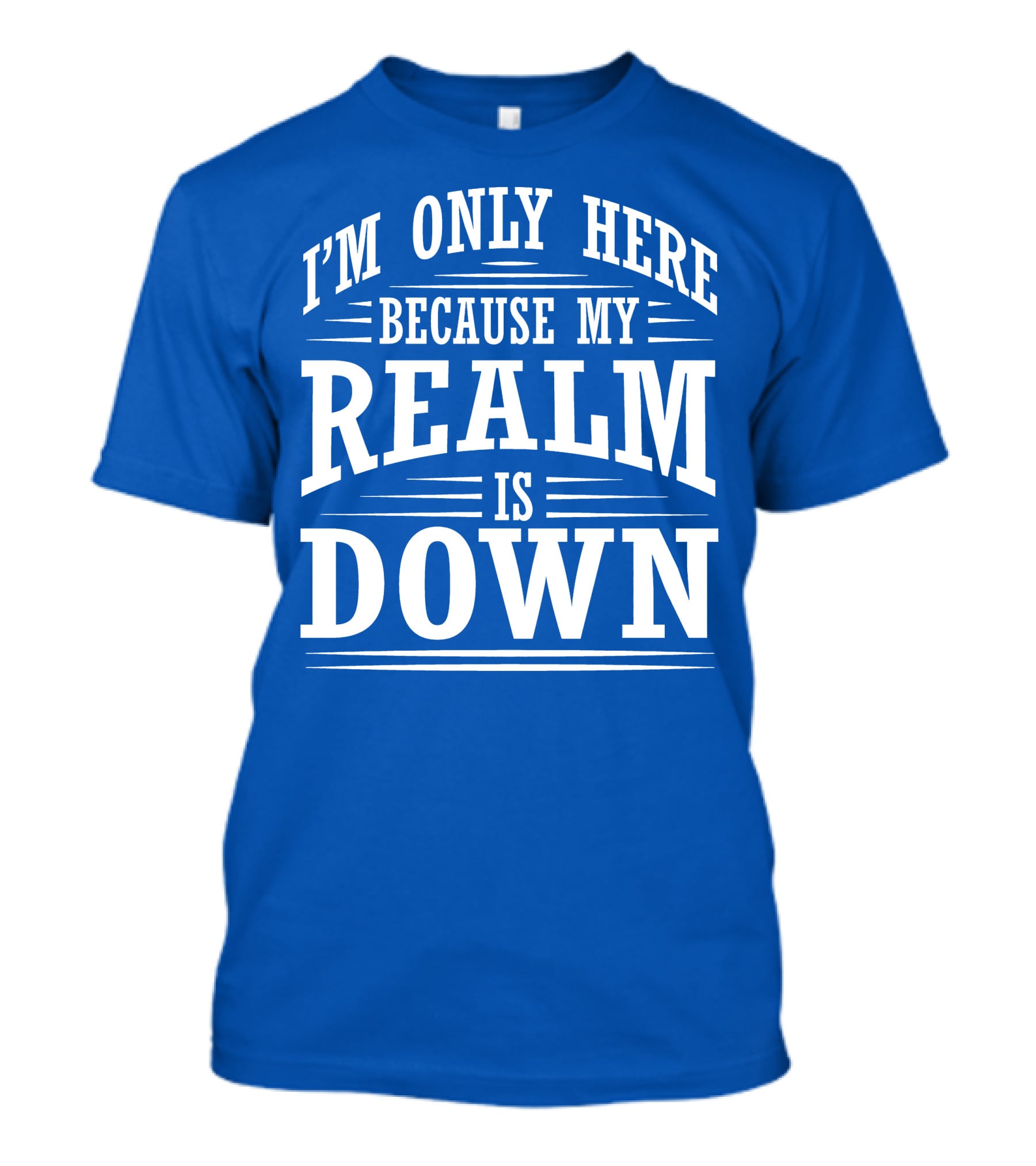 I'm Only Here Because My Realm Is Down Gaming Humor T-Shirt