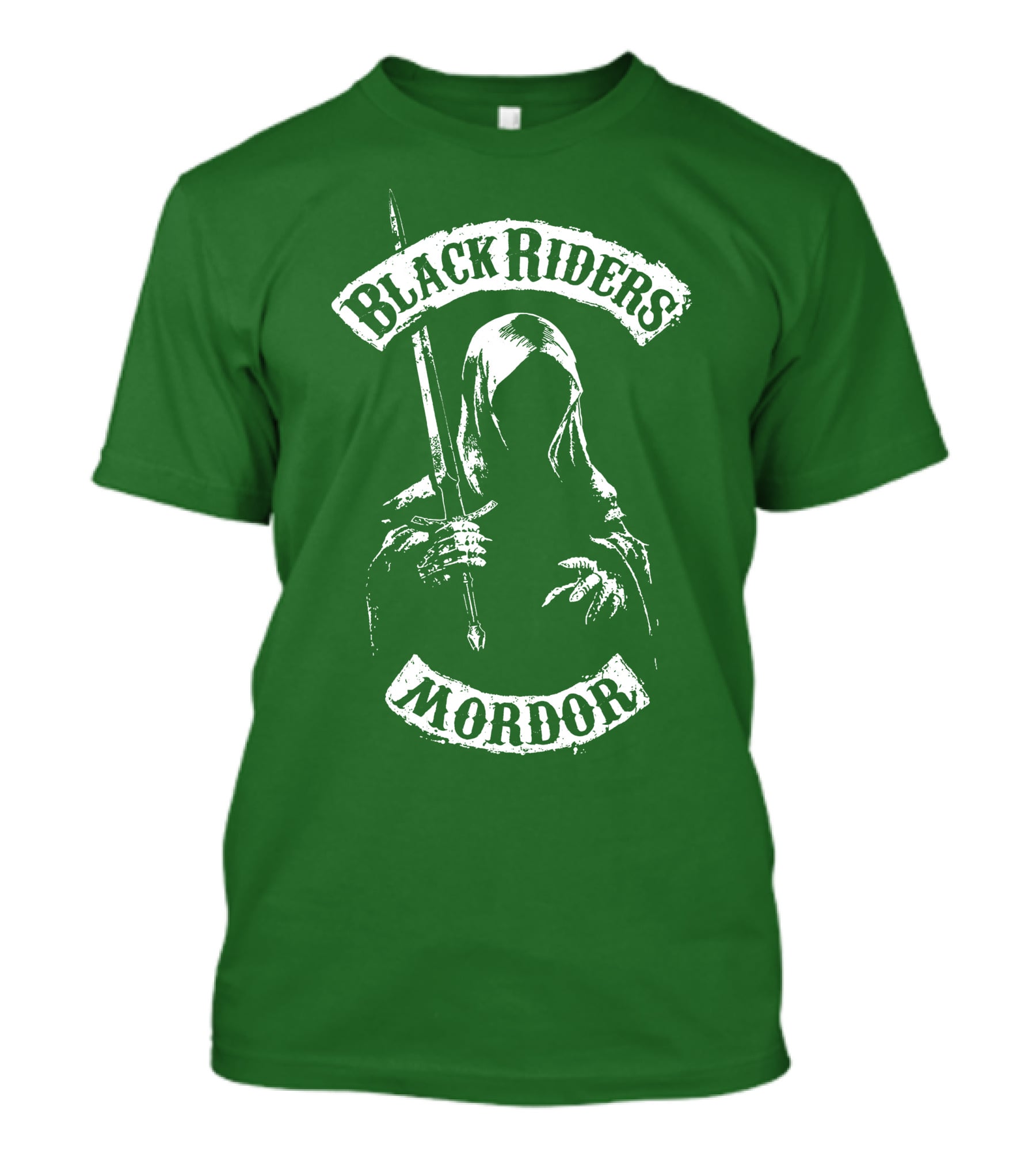 Black Riders Mordor Nazgûl Wraiths Sword Green Background T-Shirt