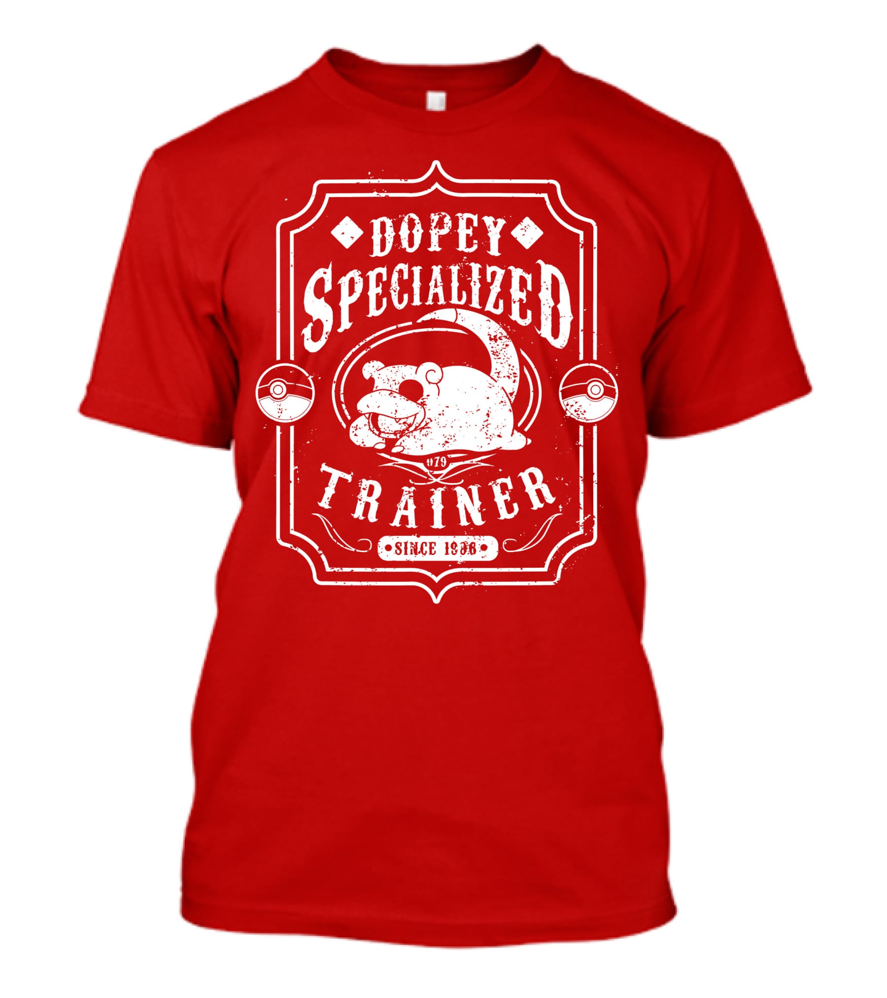 Dopey Specialized Trainer Slowpoke Since 1996 Pokéball Red Badge T-Shirt