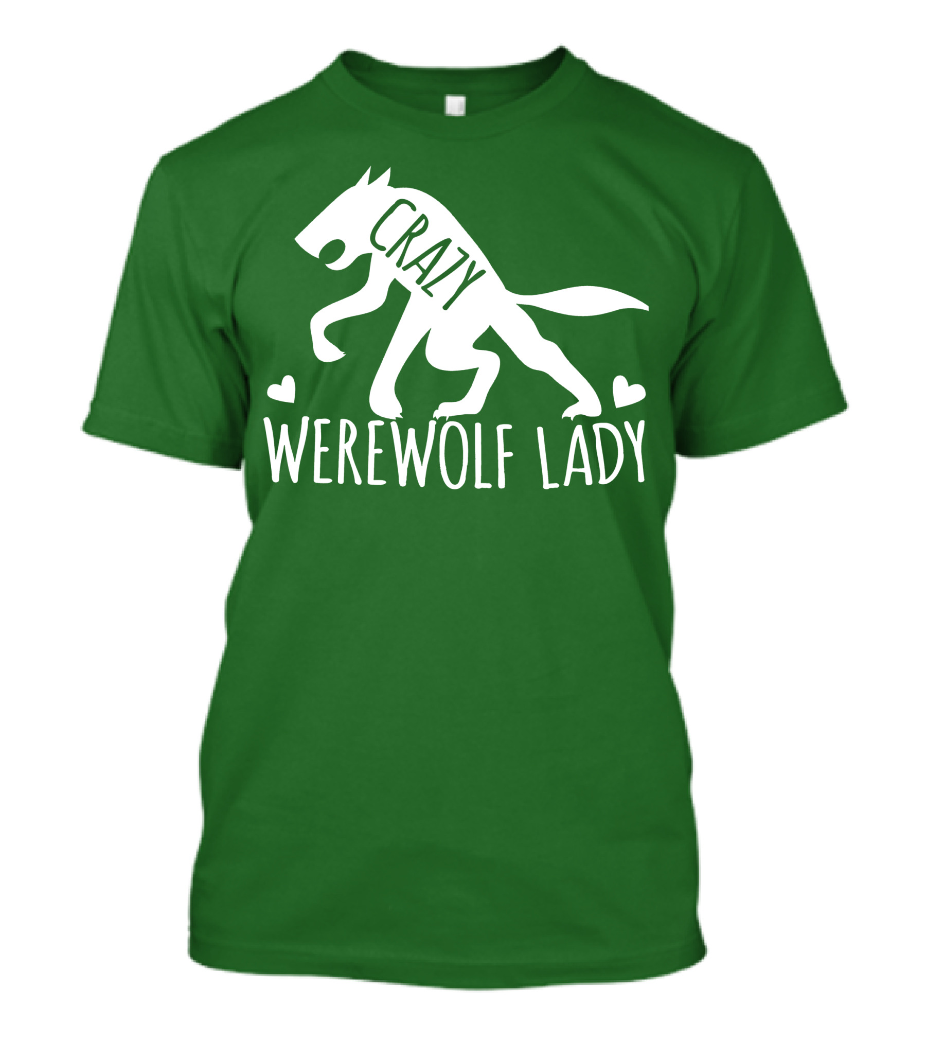 Crazy Werewolf Lady Hearts T-Shirt