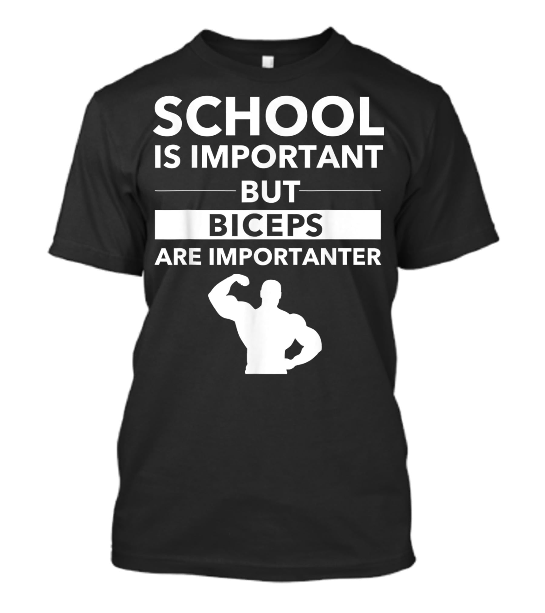 School Is Important But Biceps Are Importanter Beast Engaged Workout T-Shirt