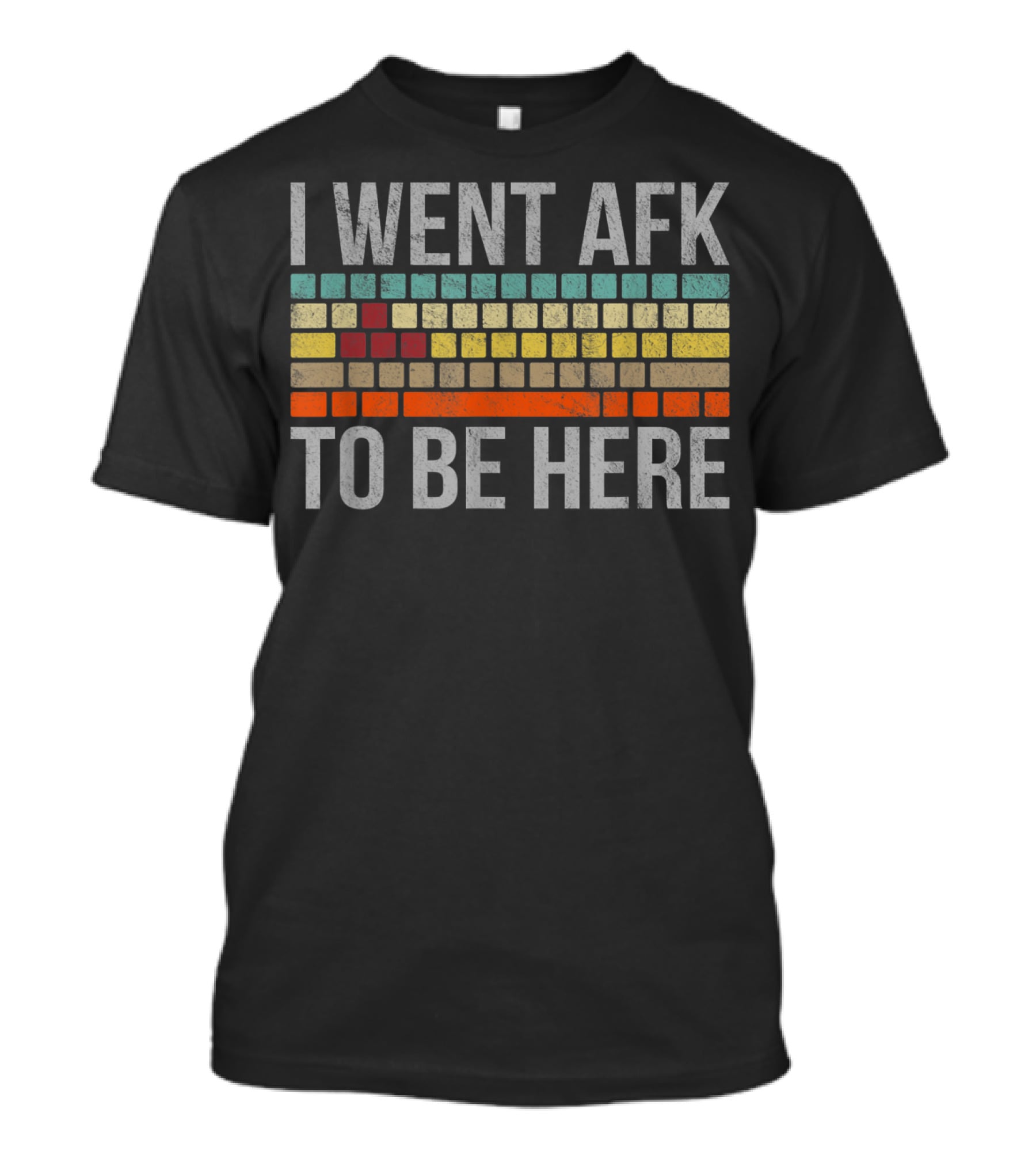 I Went AFK To Be Here Funny PC Gamer Retro Keyboard Blocks T-Shirt