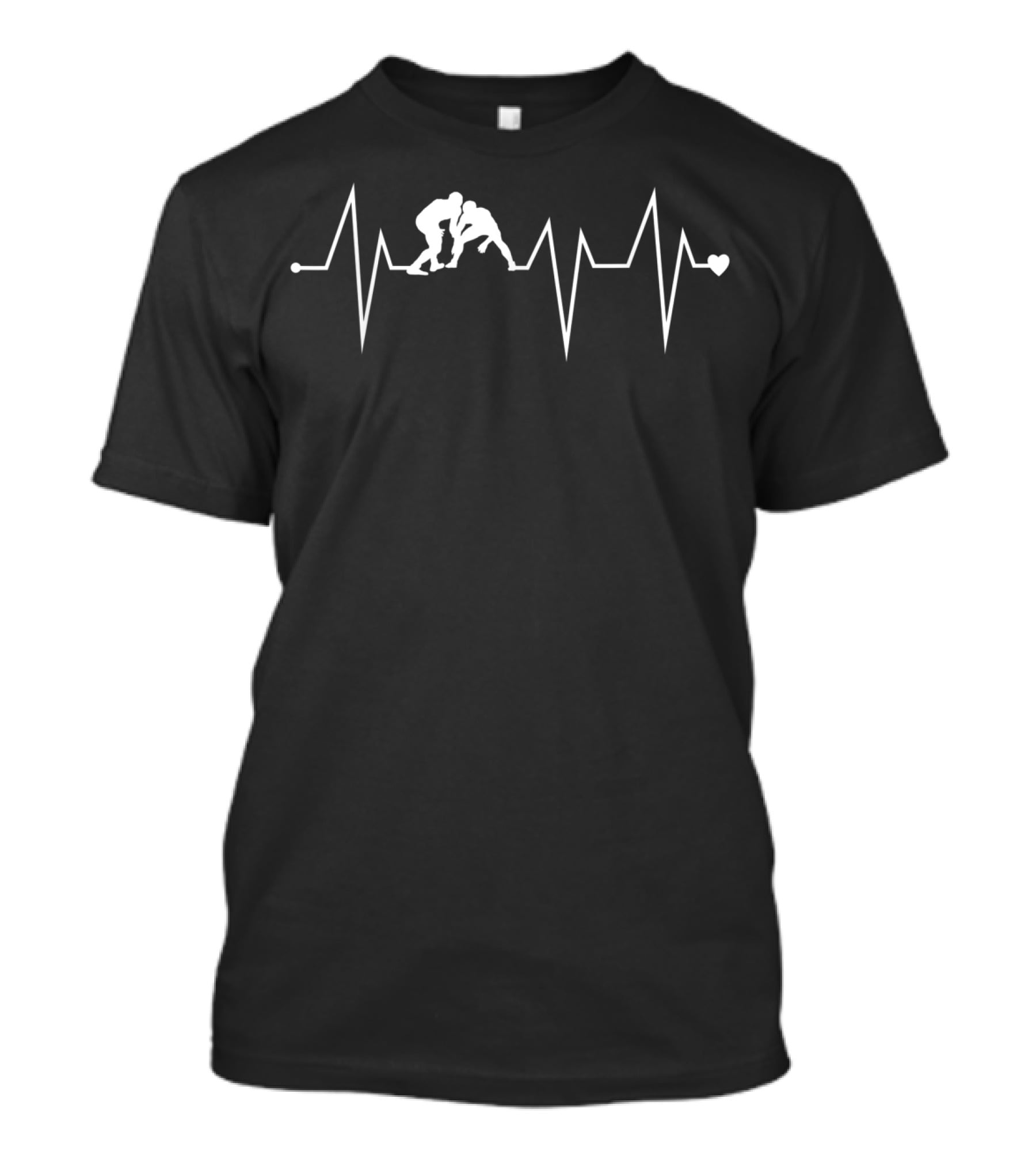MMA Wrestler Heartbeat Pulse Funny Wrestling Heart T-Shirt