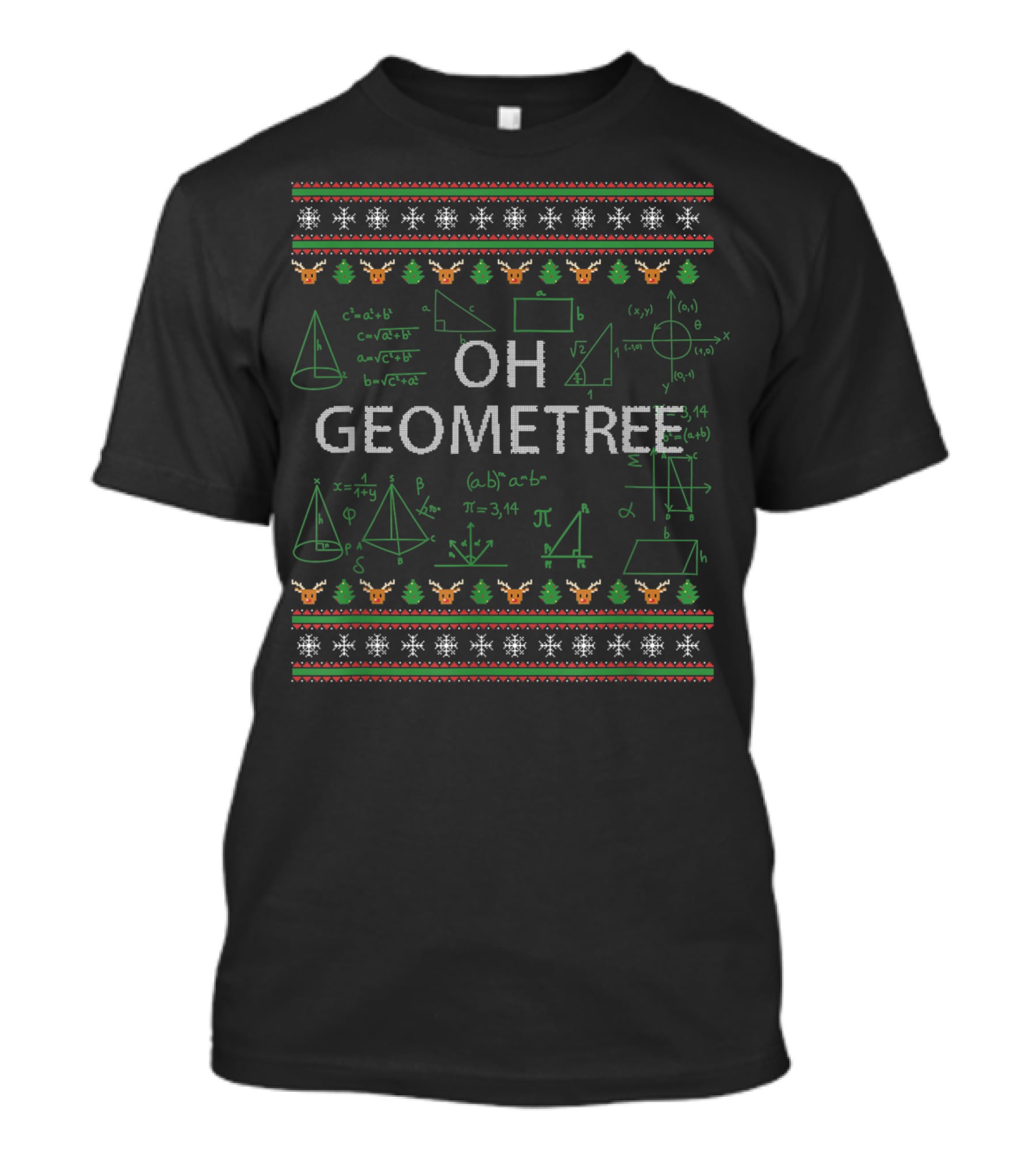 OH GEOMETREE Math Formulas Christmas T-Shirt