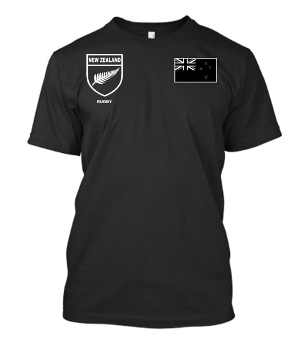 New Zealand Rugby Silver Fern Black Union Flag T-Shirt