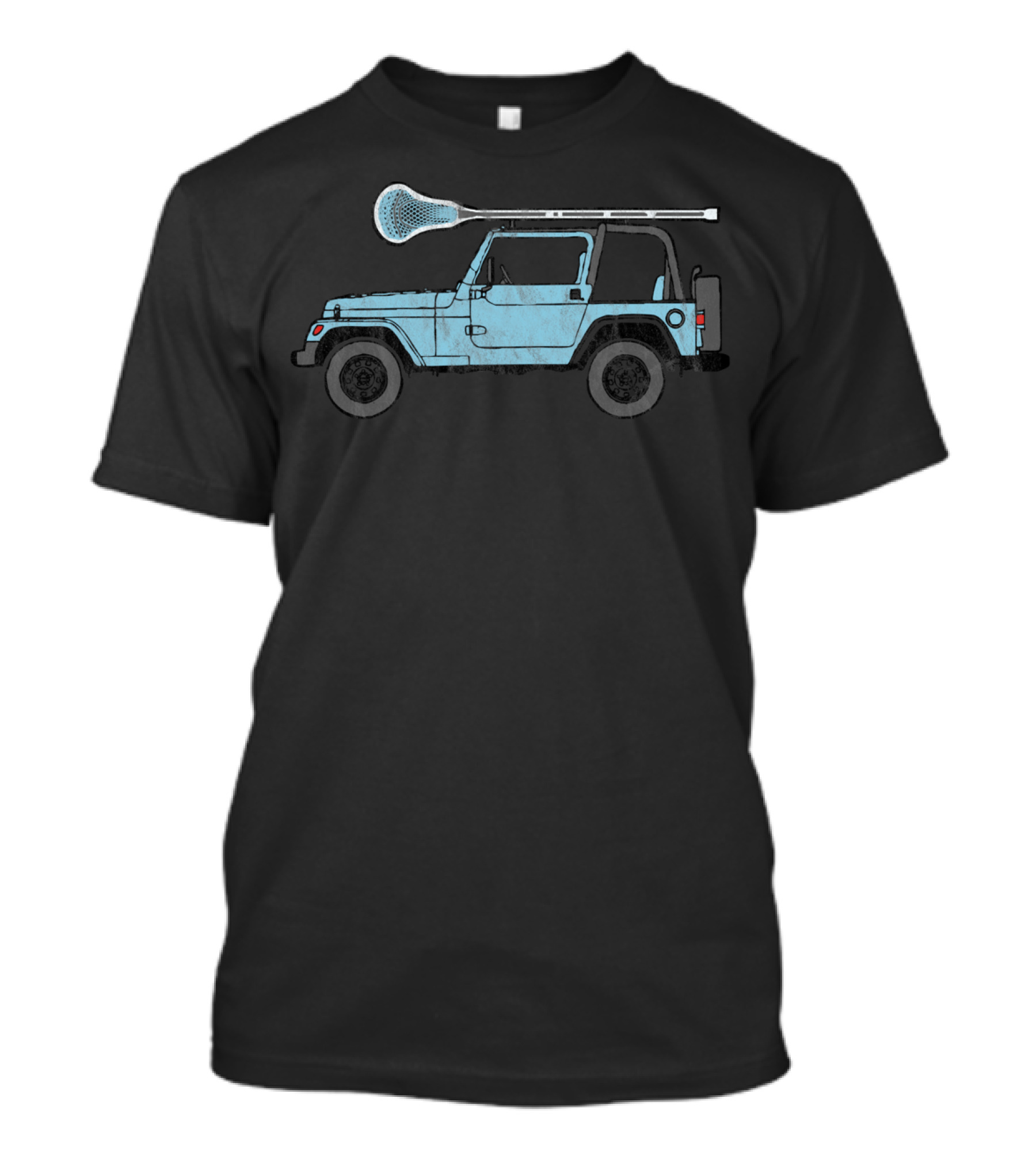 Retro Hippie SUV Offroad Lacrosse Lax Vehicle T-Shirt