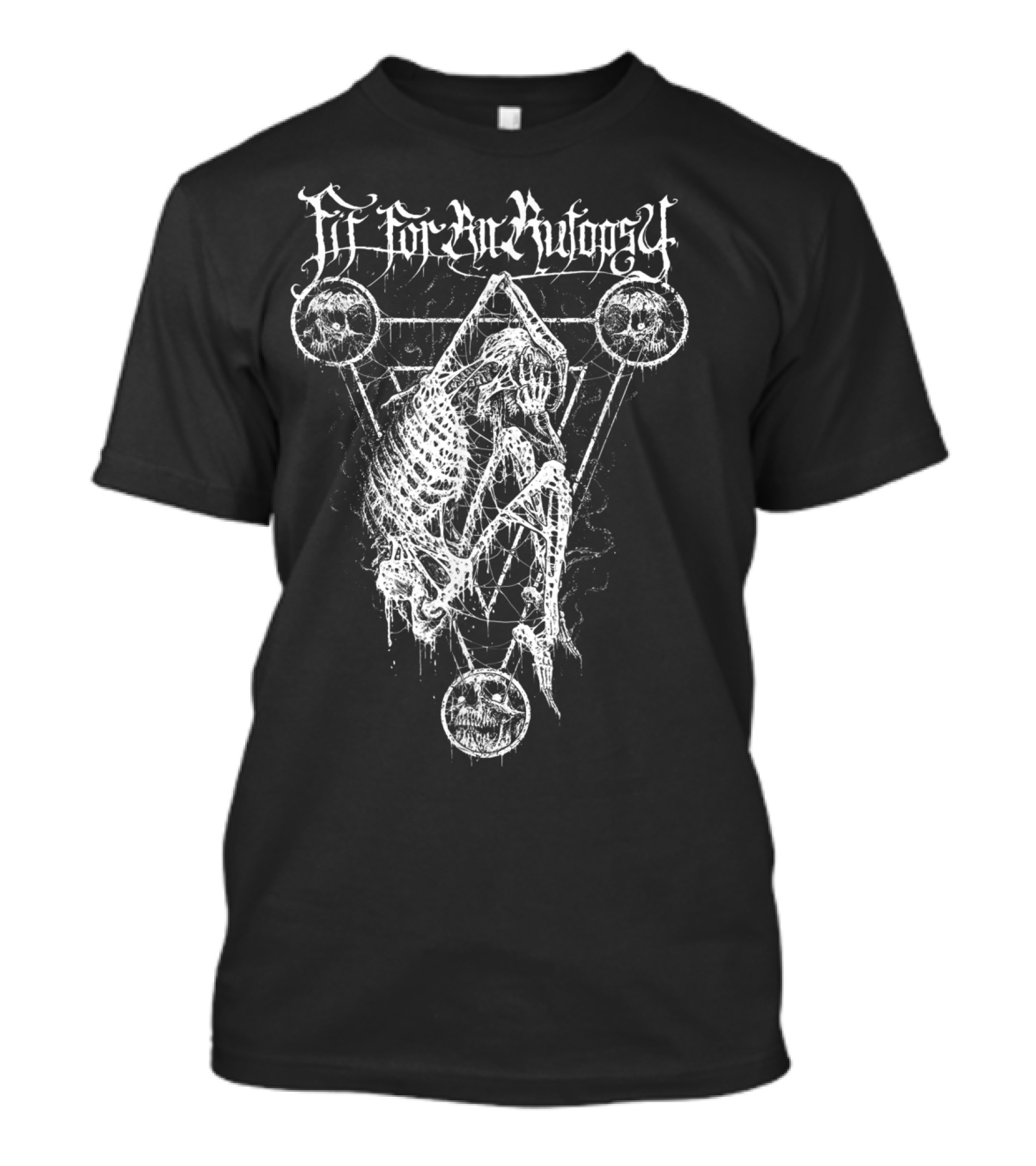 Fitforanautopsy Skeleton With Triangular Geometric Skull T-Shirt