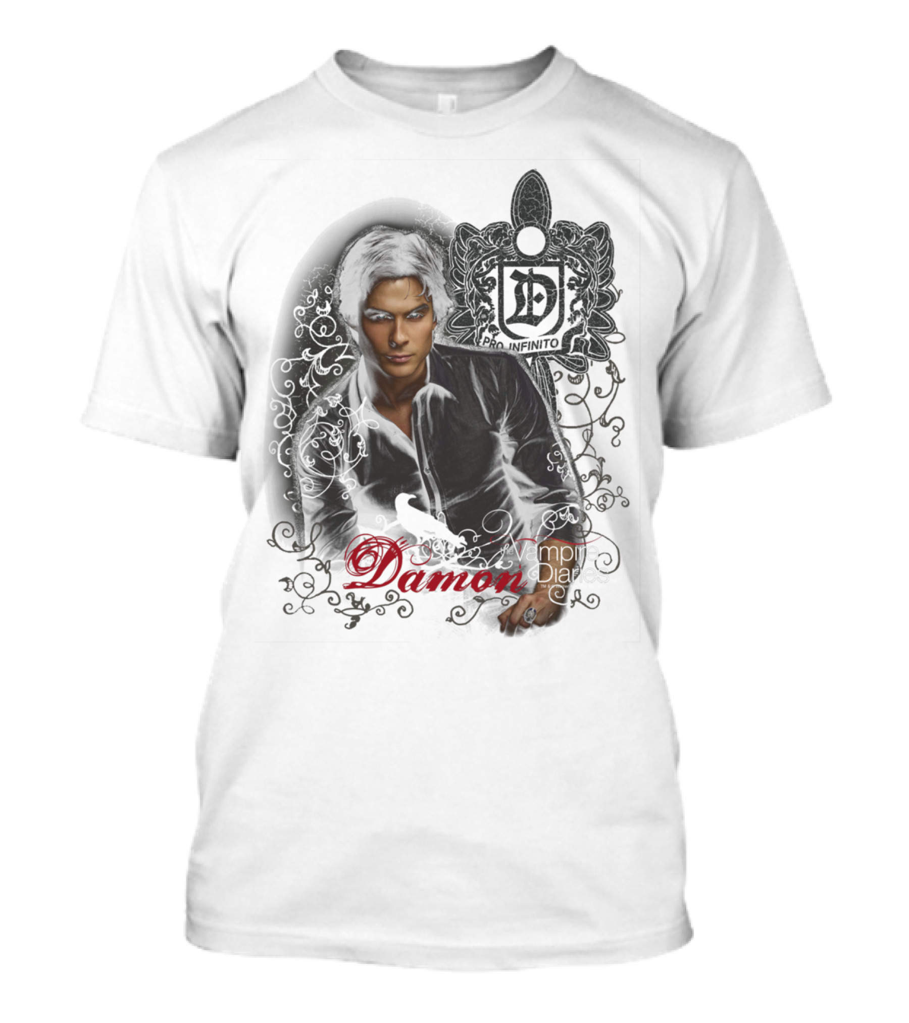 Damon The Vampire Diaries Text T-Shirt