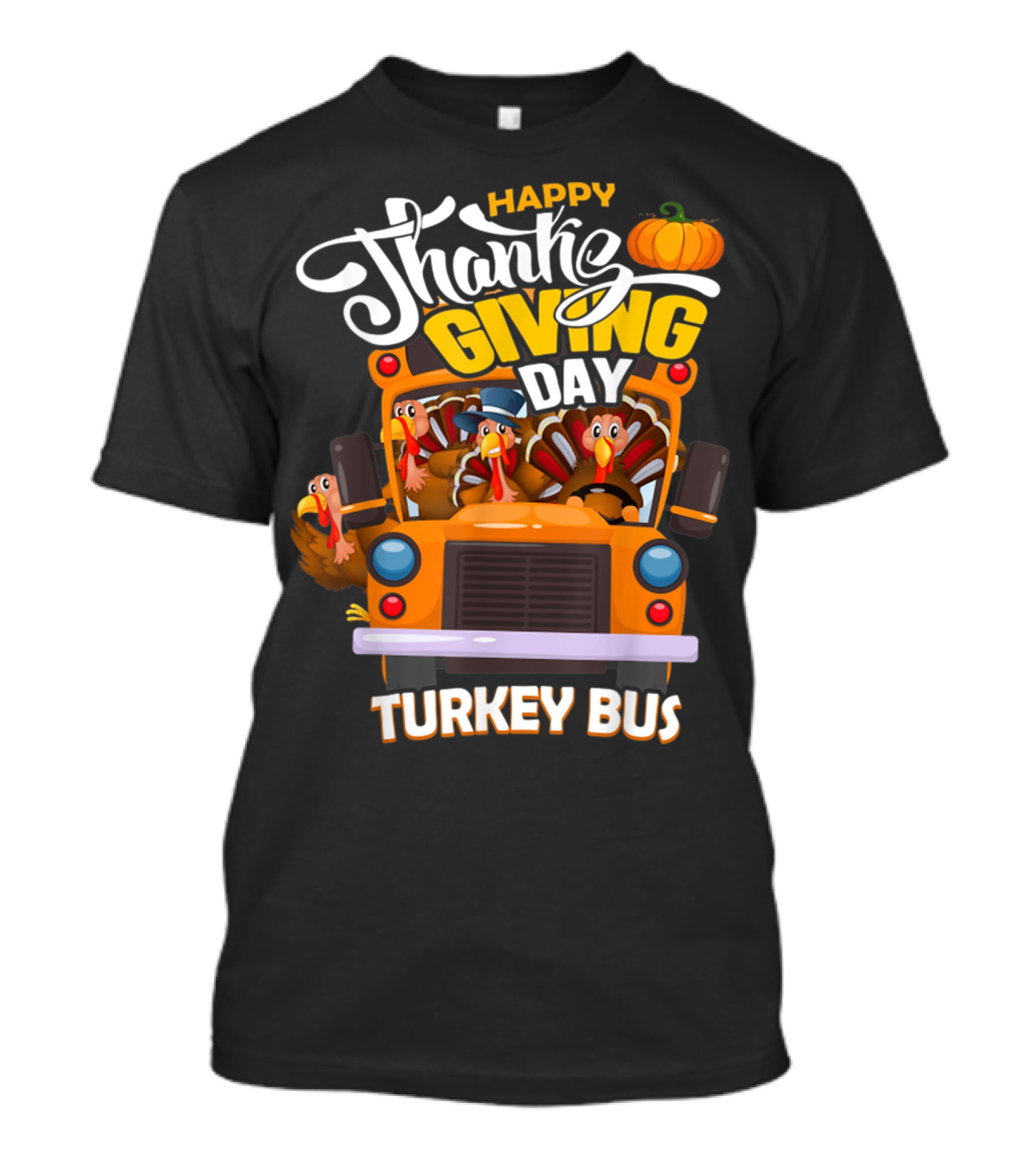 Happy Thanksgiving Day Turkey Bus T-Shirt