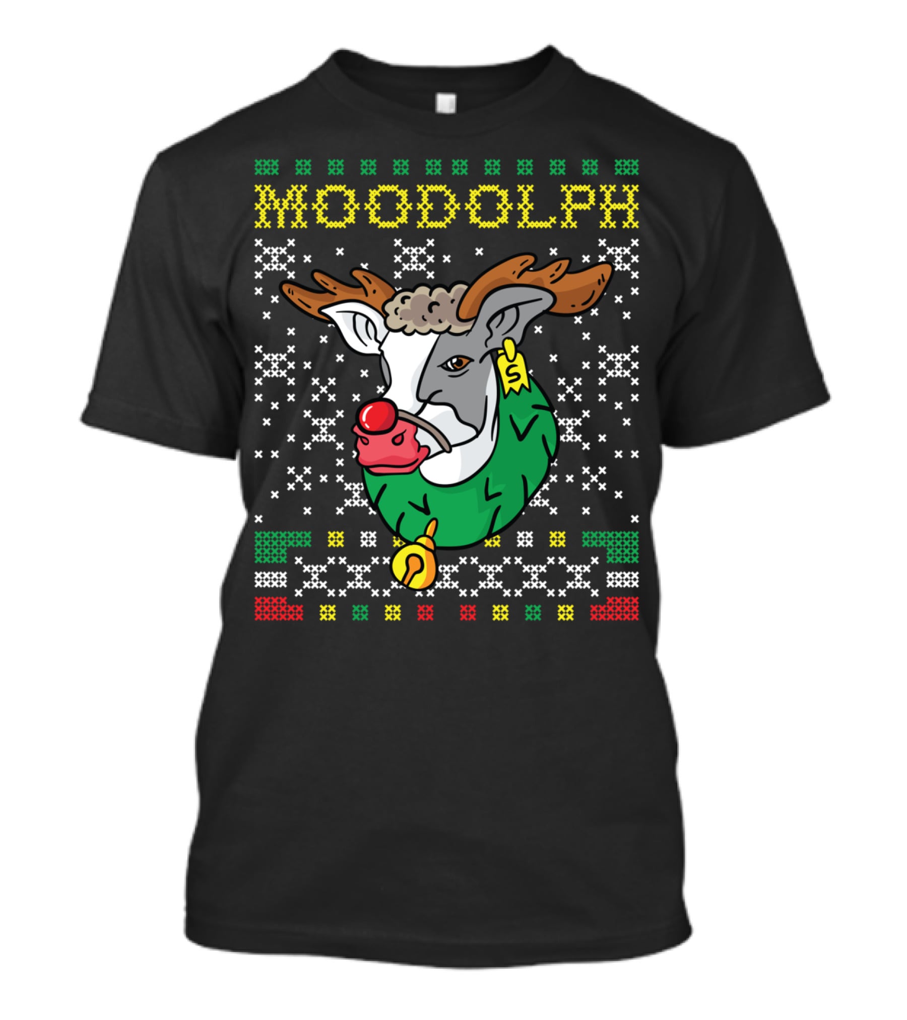 Moodolph Moo Cow Reindeer Christmas Holiday T-Shirt