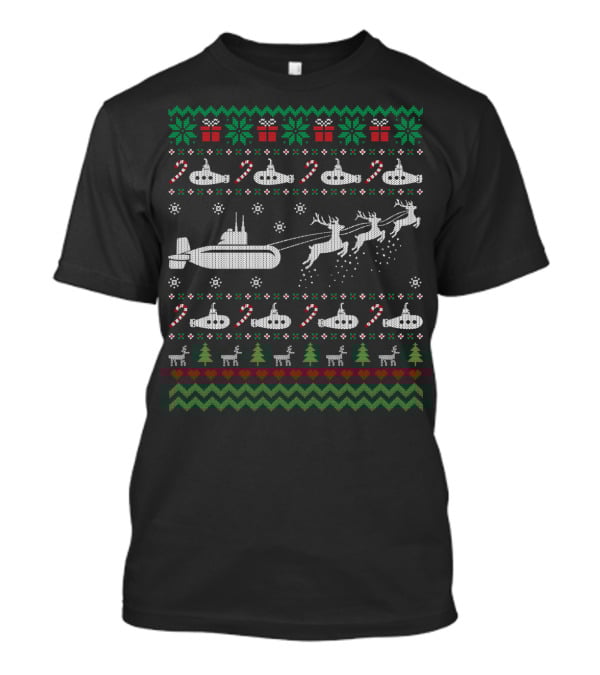 Navy Submarine Submariner Holiday Christmas T-Shirt