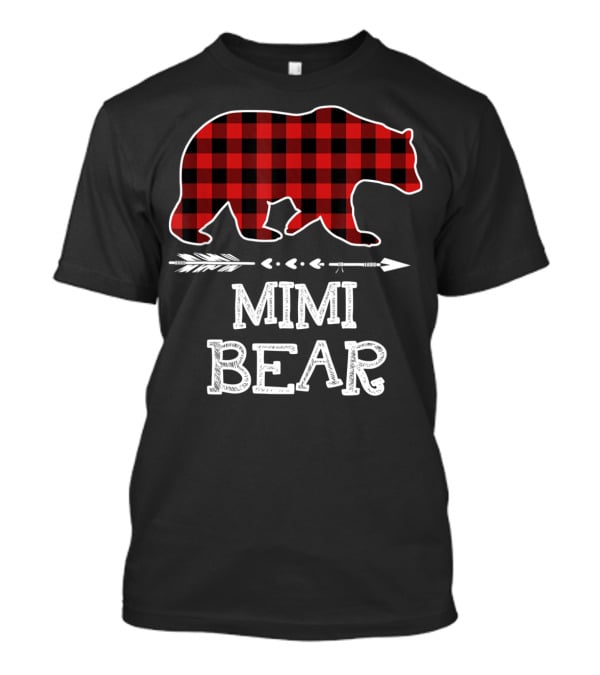 Red Plaid Bear Mimi Arrow T-Shirt